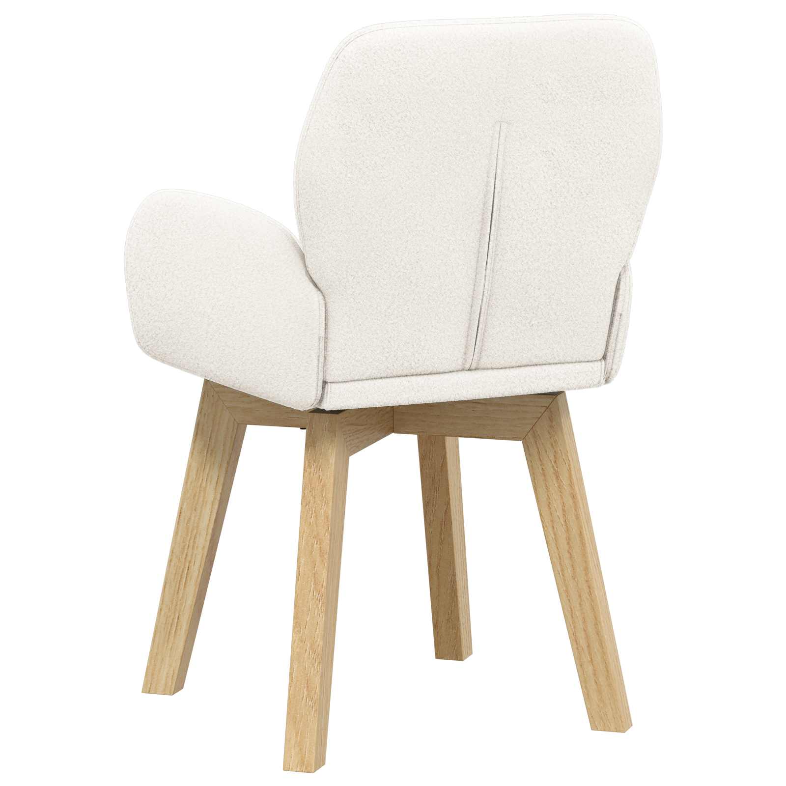 Sukamos valgomojo kėdės 2 pcs Bouclé Kreminė 54 x 58 x 87 cm
