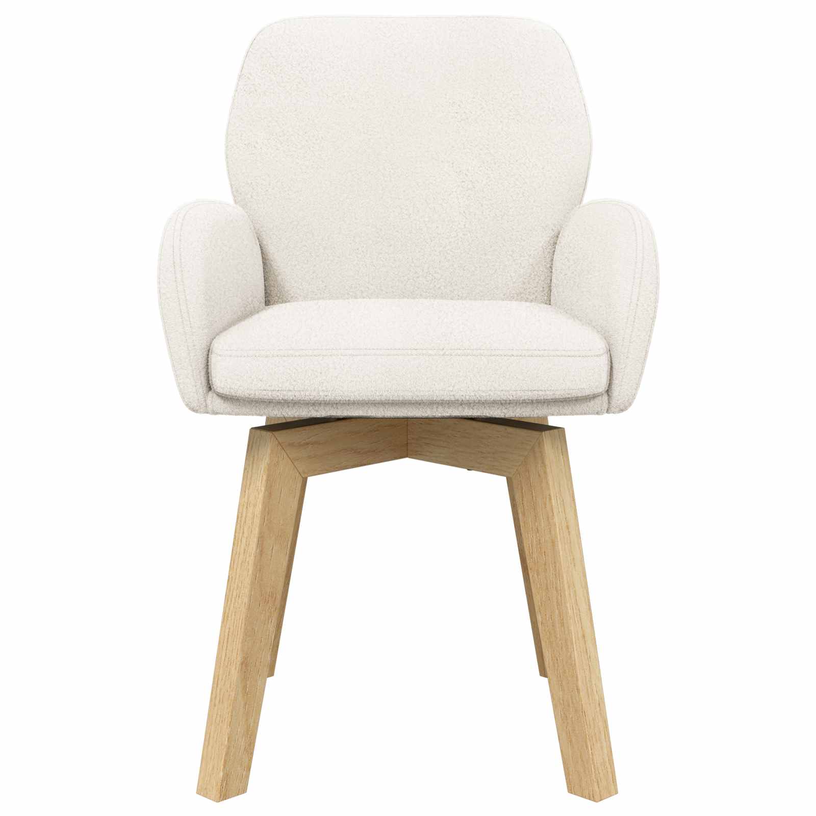 Sukamos valgomojo kėdės 2 pcs Bouclé Kreminė 54 x 58 x 87 cm