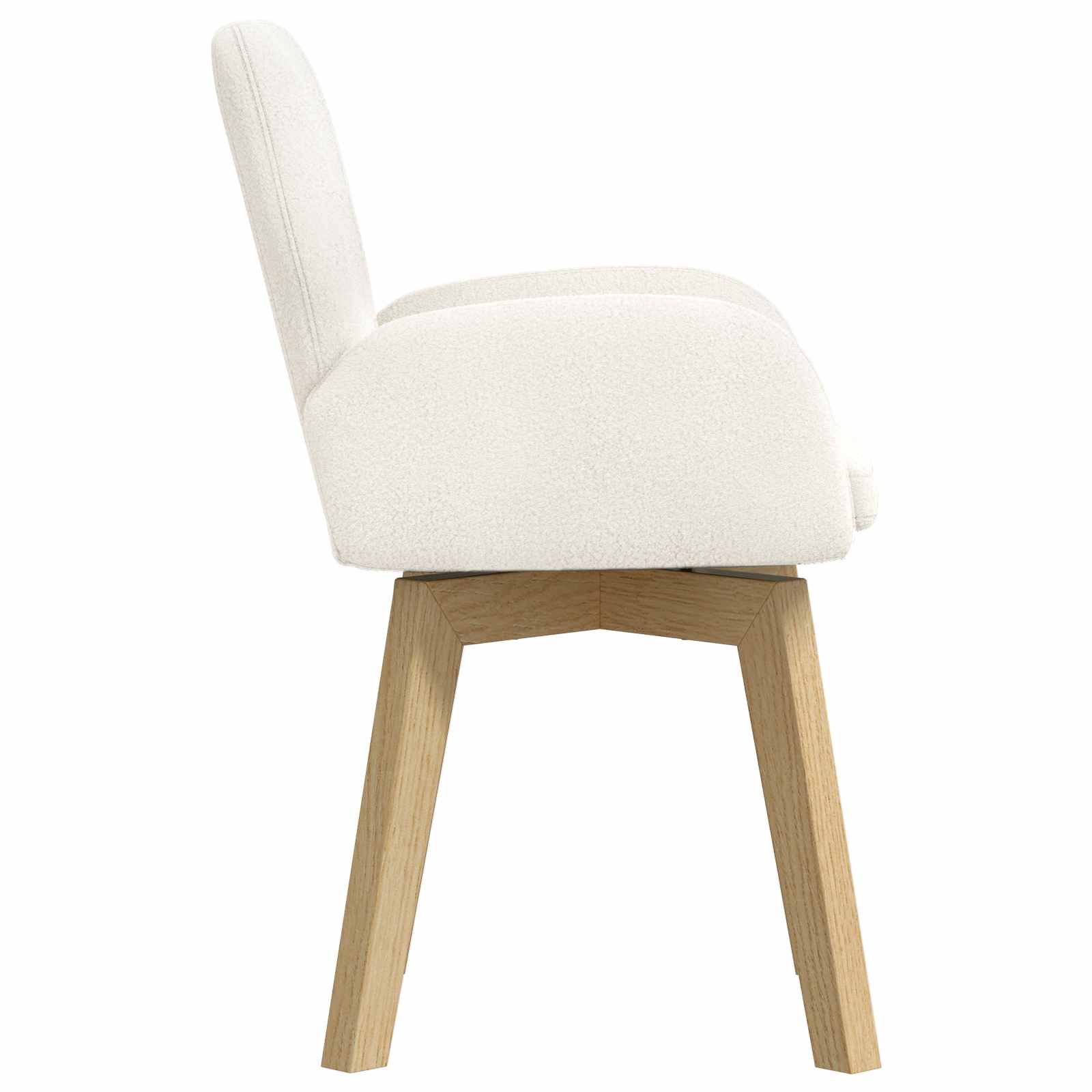 Sukamos valgomojo kėdės 2 pcs Bouclé Kreminė 54 x 58 x 87 cm