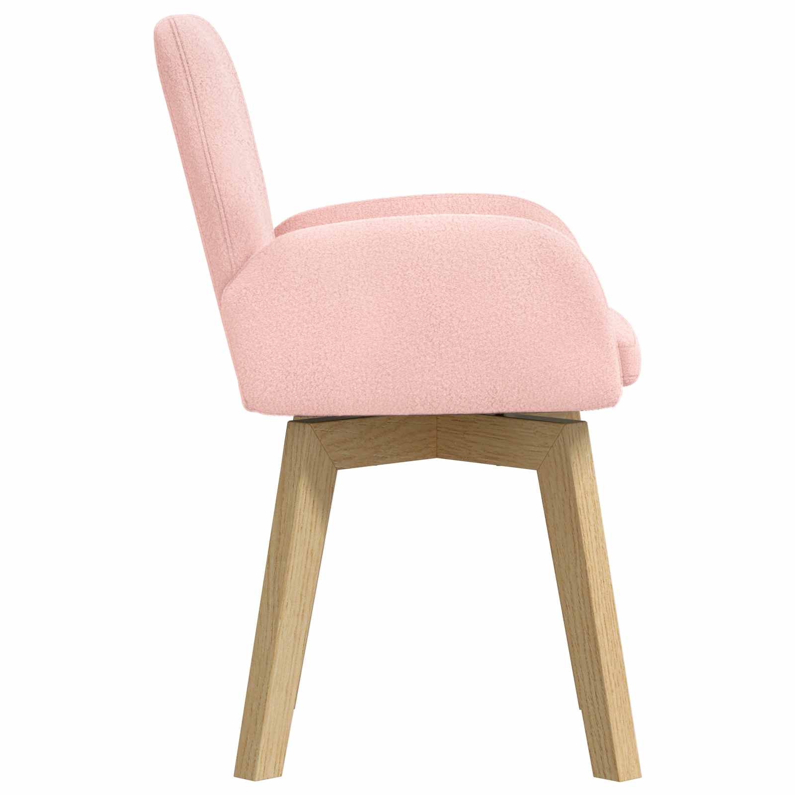 Sukamos valgomojo kėdės 2 pcs Bouclé Rožinė 54 x 58 x 87 cm