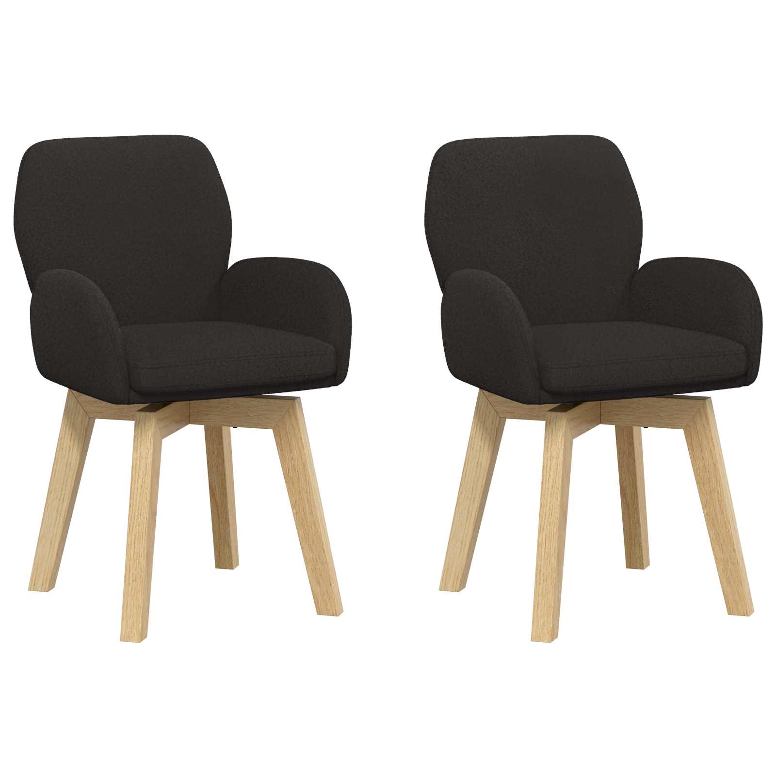 Sukamos valgomojo kėdės 2 pcs Bouclé Juoda 54 x 58 x 87 cm