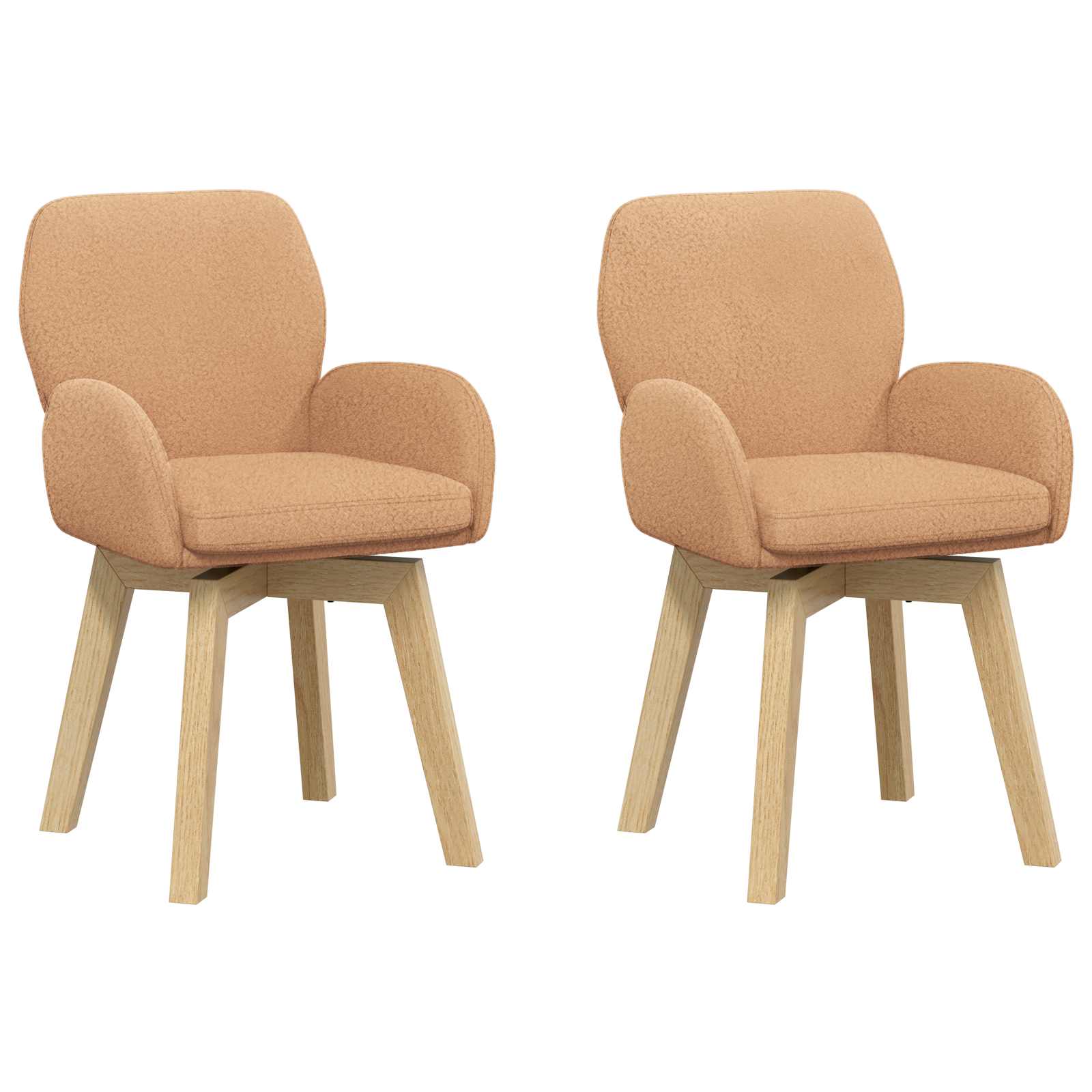 Sukamos valgomojo kėdės 2 pcs Bouclé Smėlio 54 x 58 x 87 cm