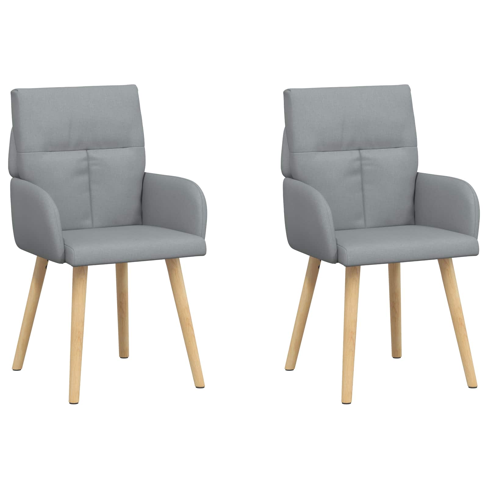 Valgomojo kėdės 2 pcs Audinys Šviesiai pilka 60 x 56 x 96 cm
