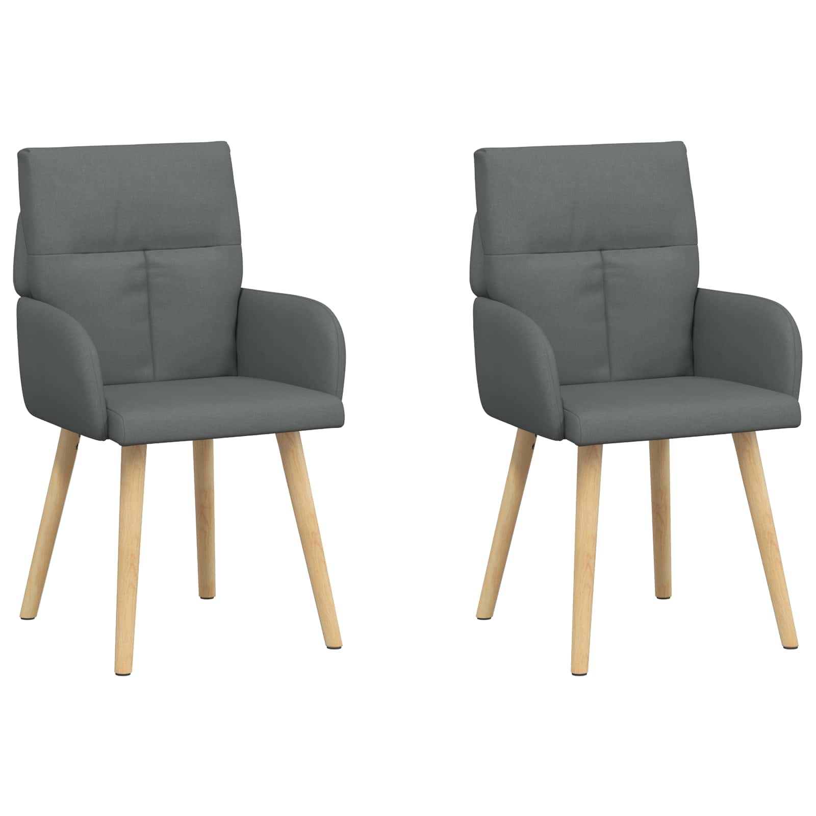Valgomojo kėdės 2 pcs Audinys Tamsiai pilka 60 x 56 x 96 cm