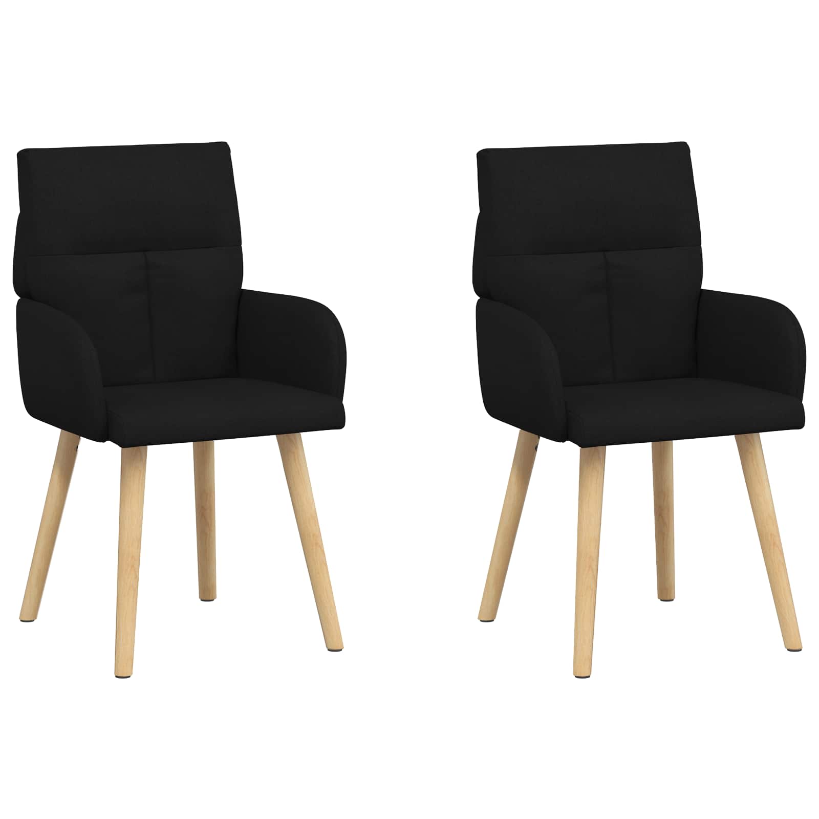 Valgomojo kėdės 2 pcs Audinys Juoda 60 x 56 x 96 cm
