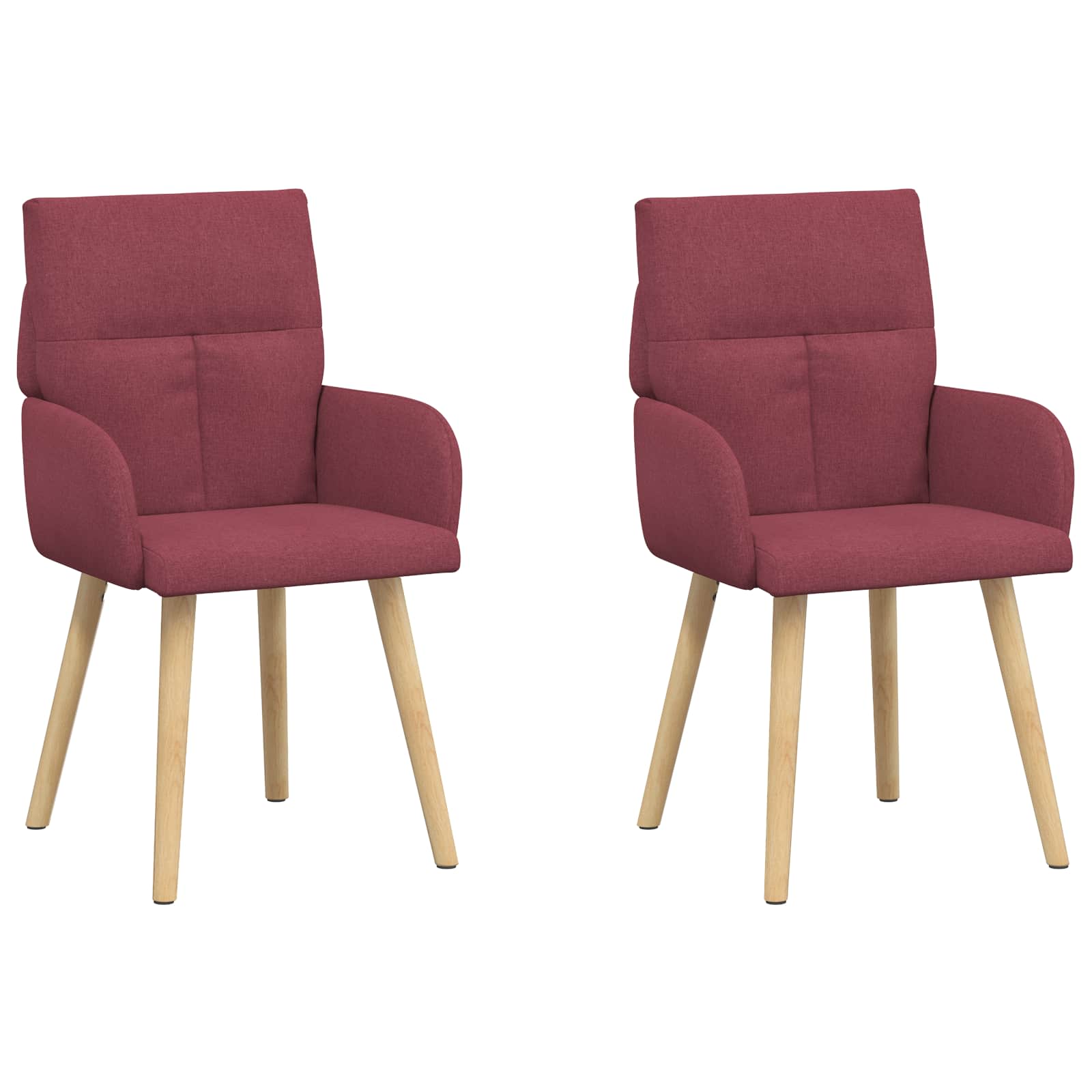 Valgomojo kėdės 2 pcs Audinys Vyno raudona 60 x 56 x 96 cm