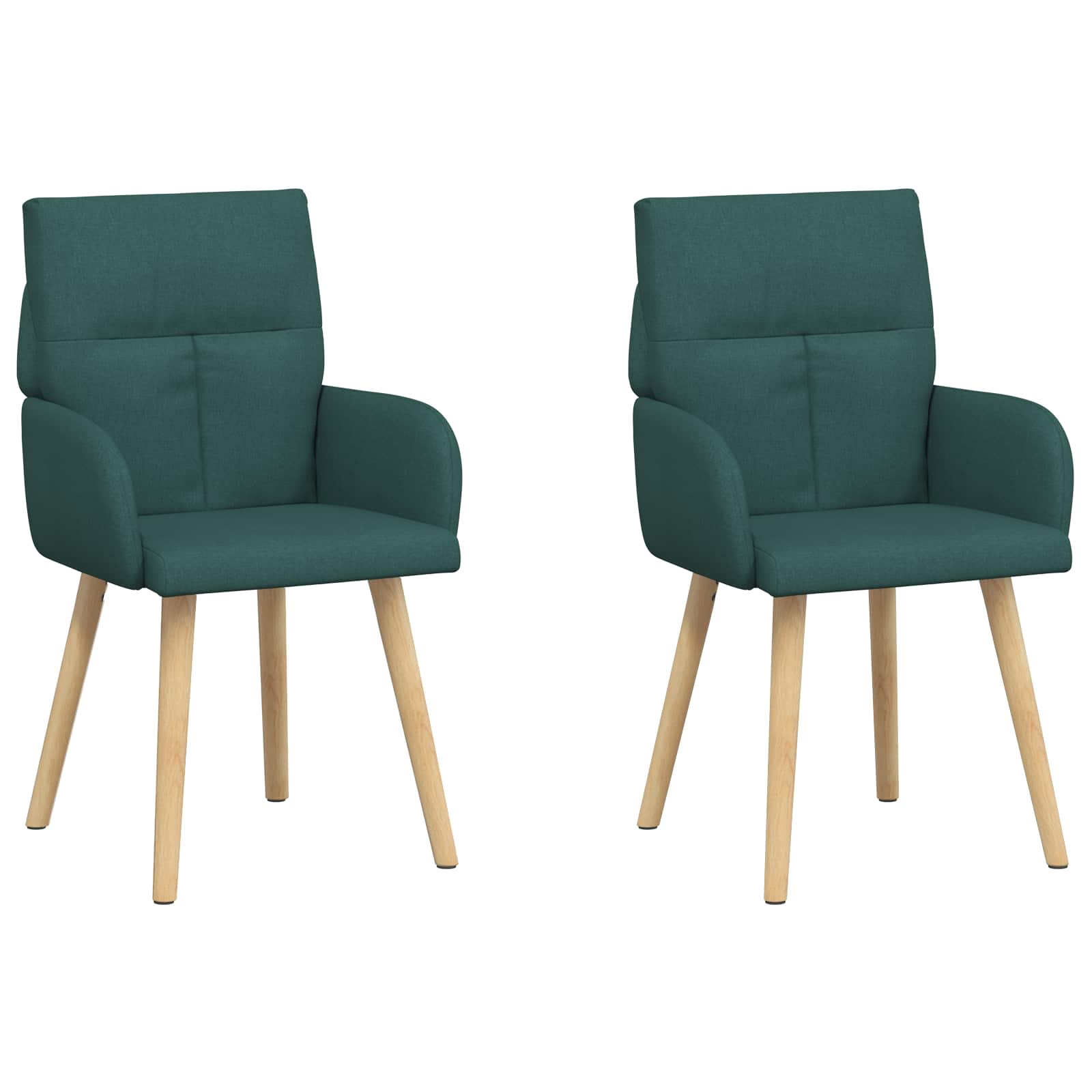 Valgomojo kėdės 2 pcs Audinys Tamsiai žalia 60 x 56 x 96 cm