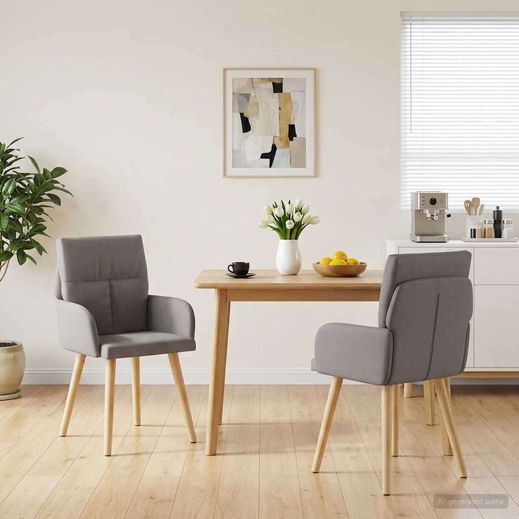 Valgomojo kėdės 2 pcs Audinys Taupe 60 x 56 x 96 cm