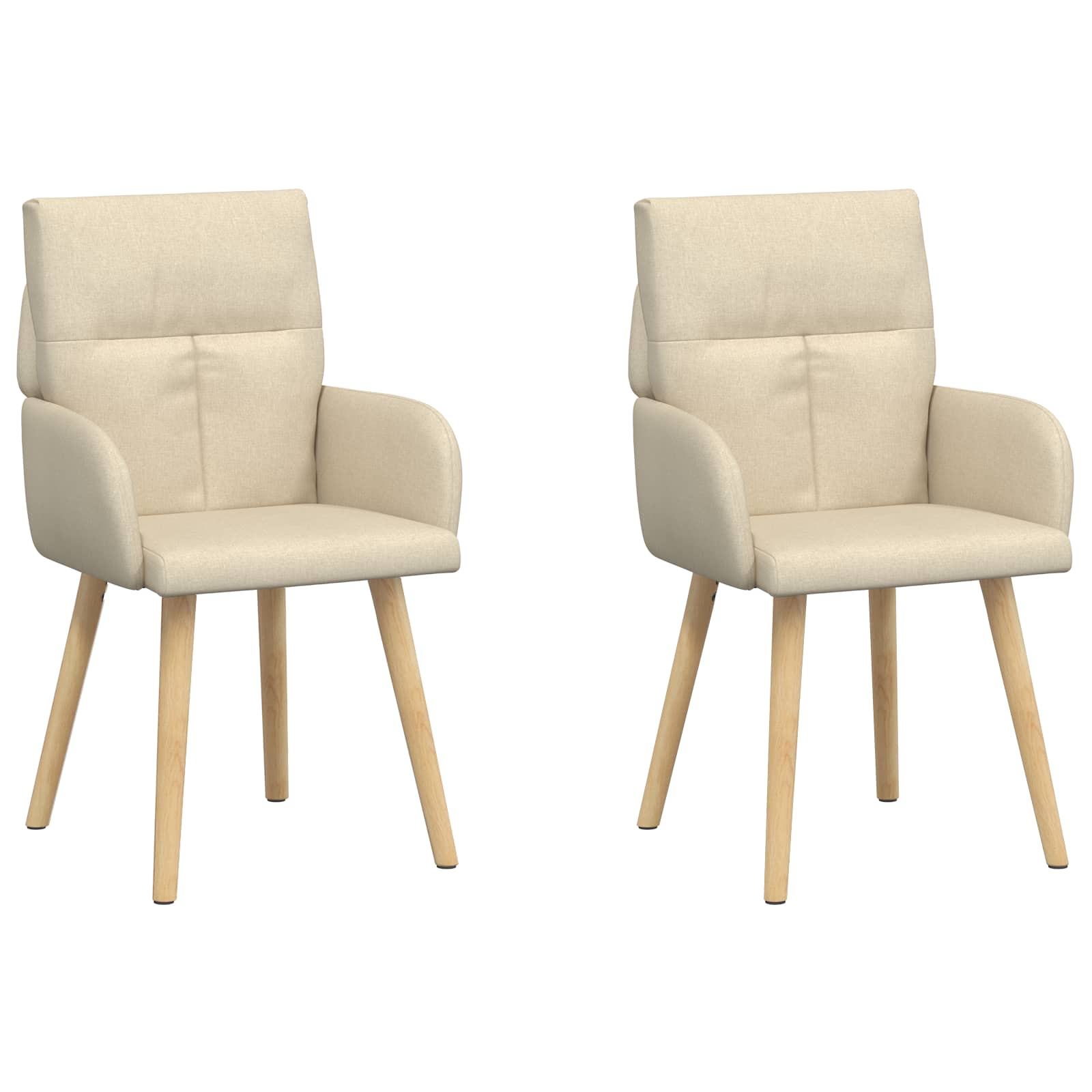 Valgomojo kėdės 2 pcs Audinys Kreminė 60 x 56 x 96 cm