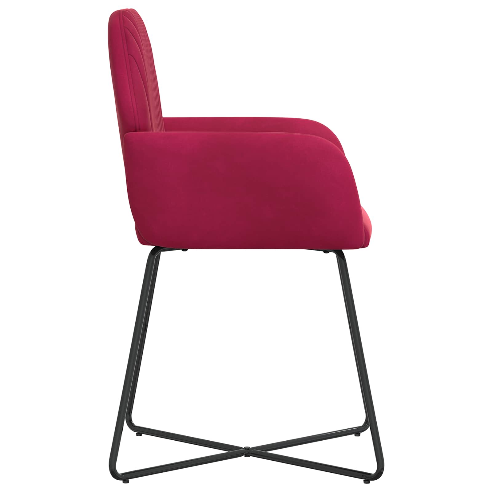 Valgomojo kėdės 2 pcs Aksomas Vyno raudona 55 x 50 x 84 cm