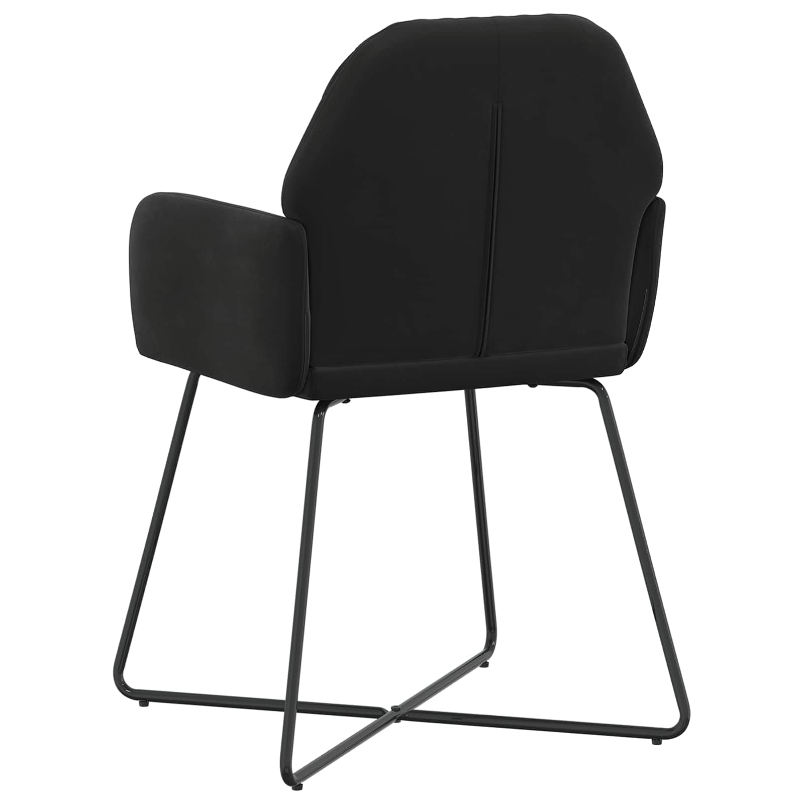 Valgomojo kėdės 2 pcs Aksomas Juoda 55 x 50 x 84 cm