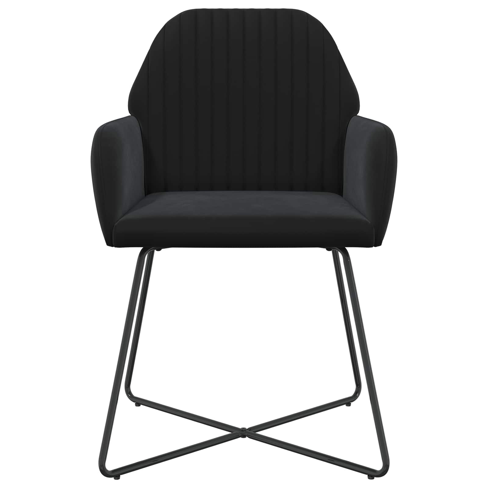 Valgomojo kėdės 2 pcs Aksomas Juoda 55 x 50 x 84 cm