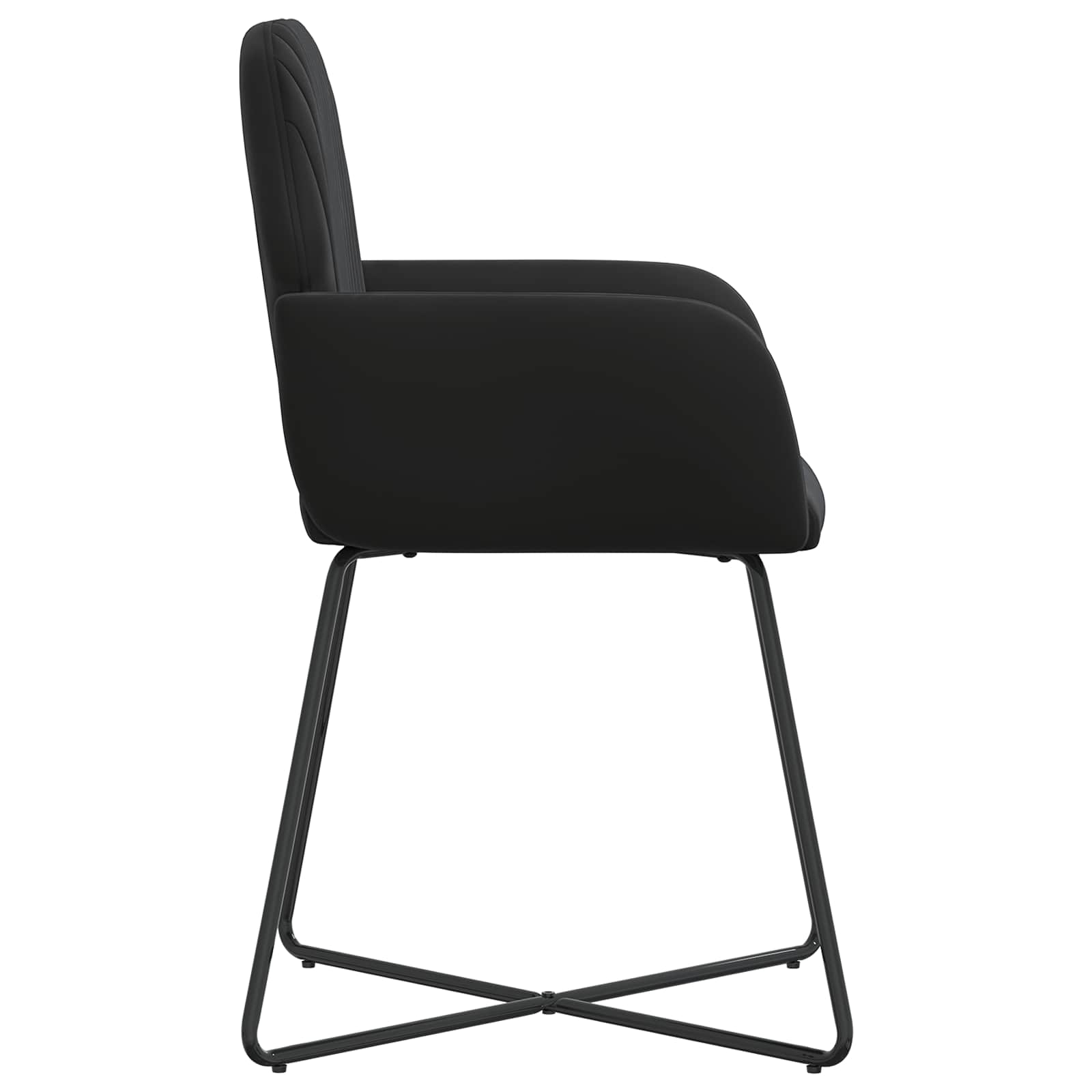 Valgomojo kėdės 2 pcs Aksomas Juoda 55 x 50 x 84 cm