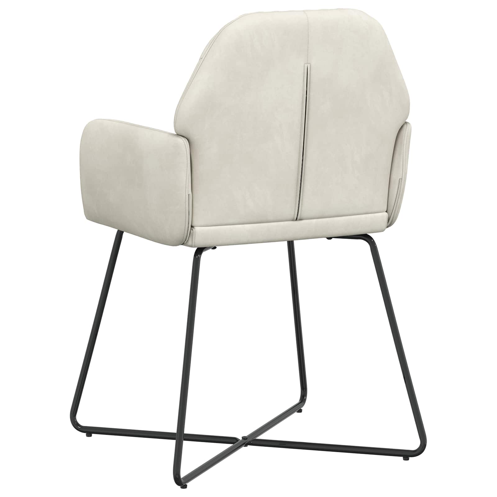 Valgomojo kėdės 2 pcs Aksomas Kreminė 55 x 50 x 84 cm
