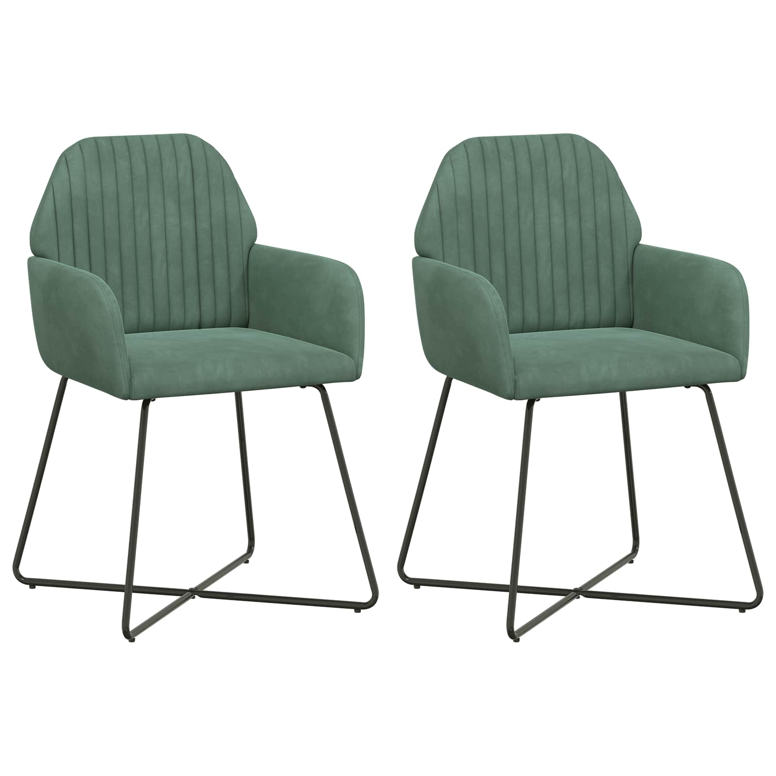 Valgomojo kėdės 2 pcs Aksomas Jūrinė žalia 55 x 50 x 84 cm