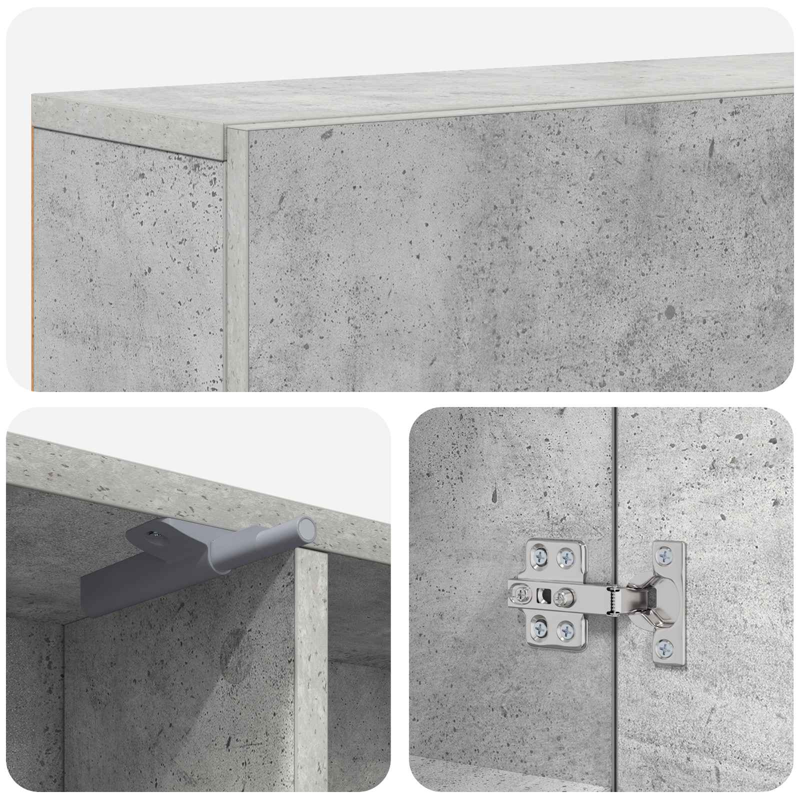 Židinio rėmas Betono pilka 102 x 18 x 100,5 cm Apdirbta mediena