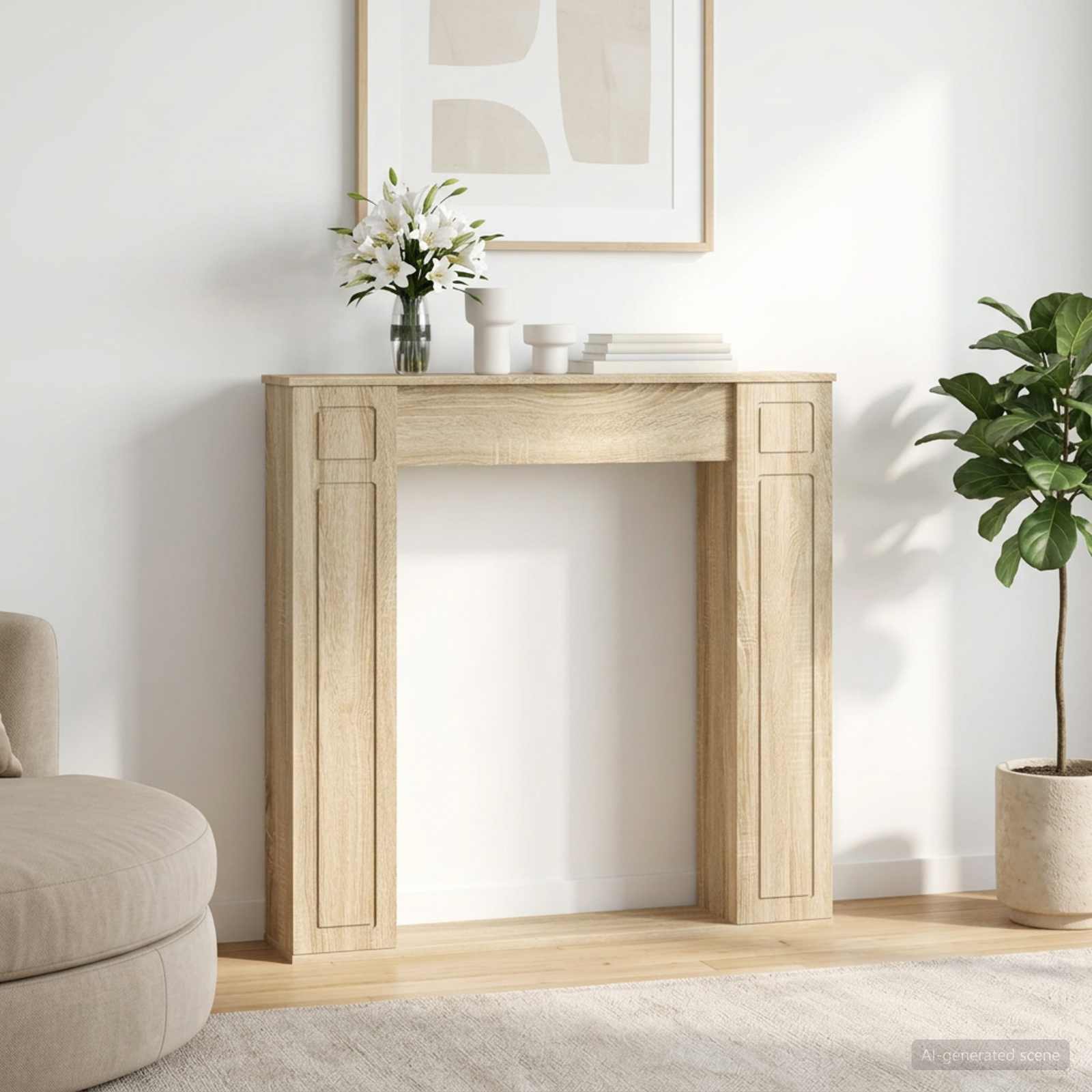 Židinio rėmas Sonoma ąžuolo 100 x 20 x 100 cm Apdirbta mediena