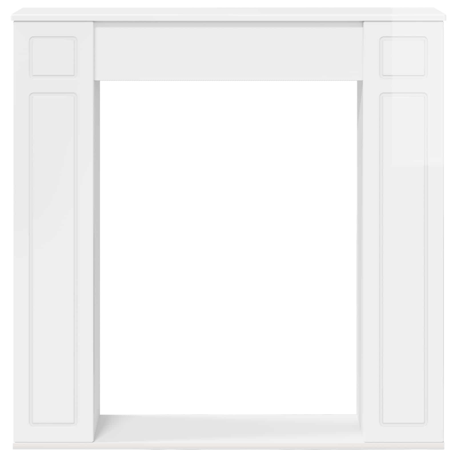 Židinio rėmas Blizgus baltas 100 x 20 x 100 cm Apdirbta mediena