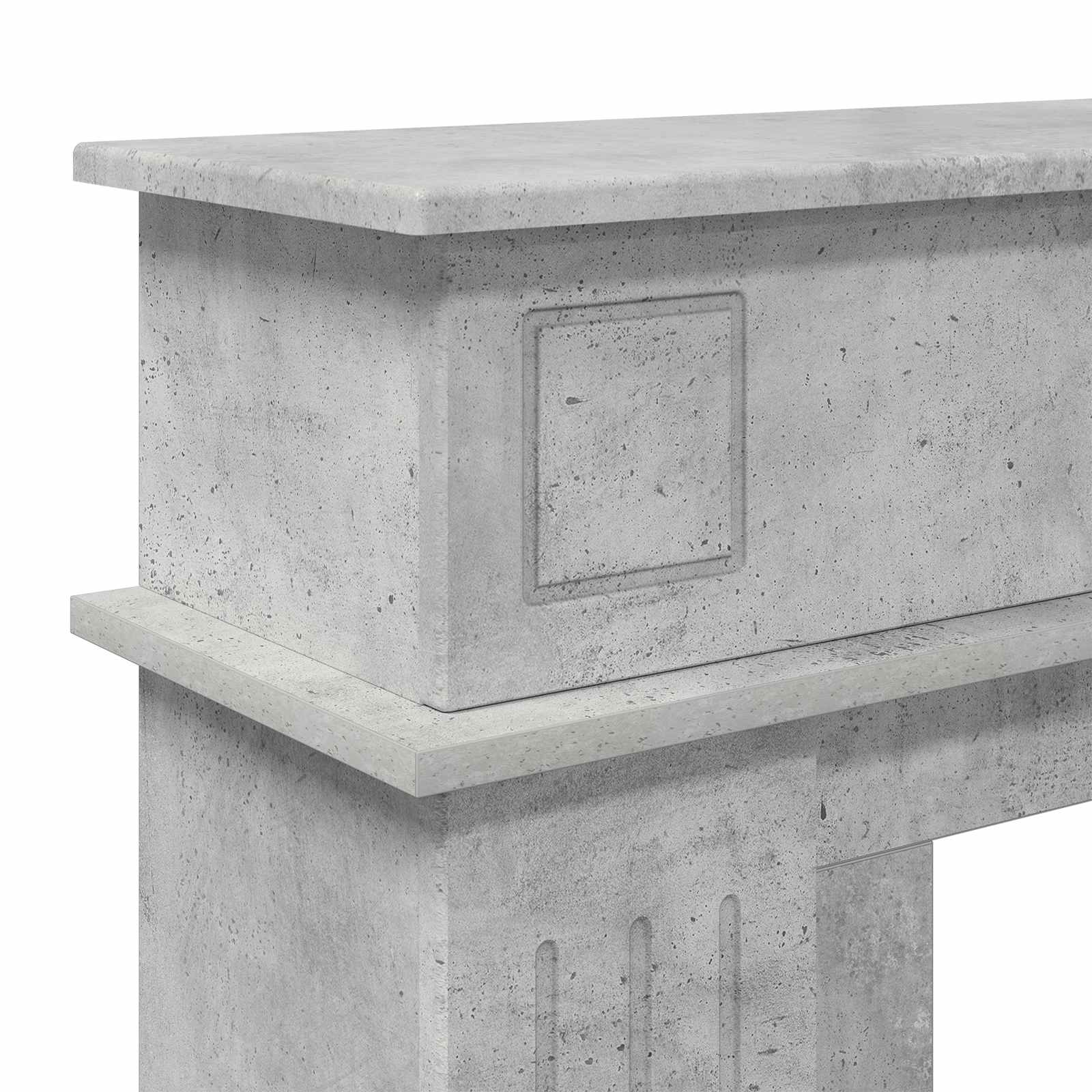 Židinio rėmas Betono pilka 102 x 26 x 100 cm Apdirbta mediena