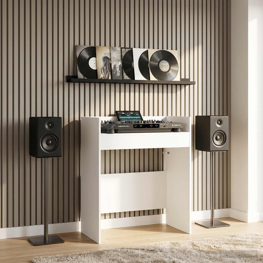 DJ stalas Balta 102 x 45 x 102 cm Apdirbta mediena