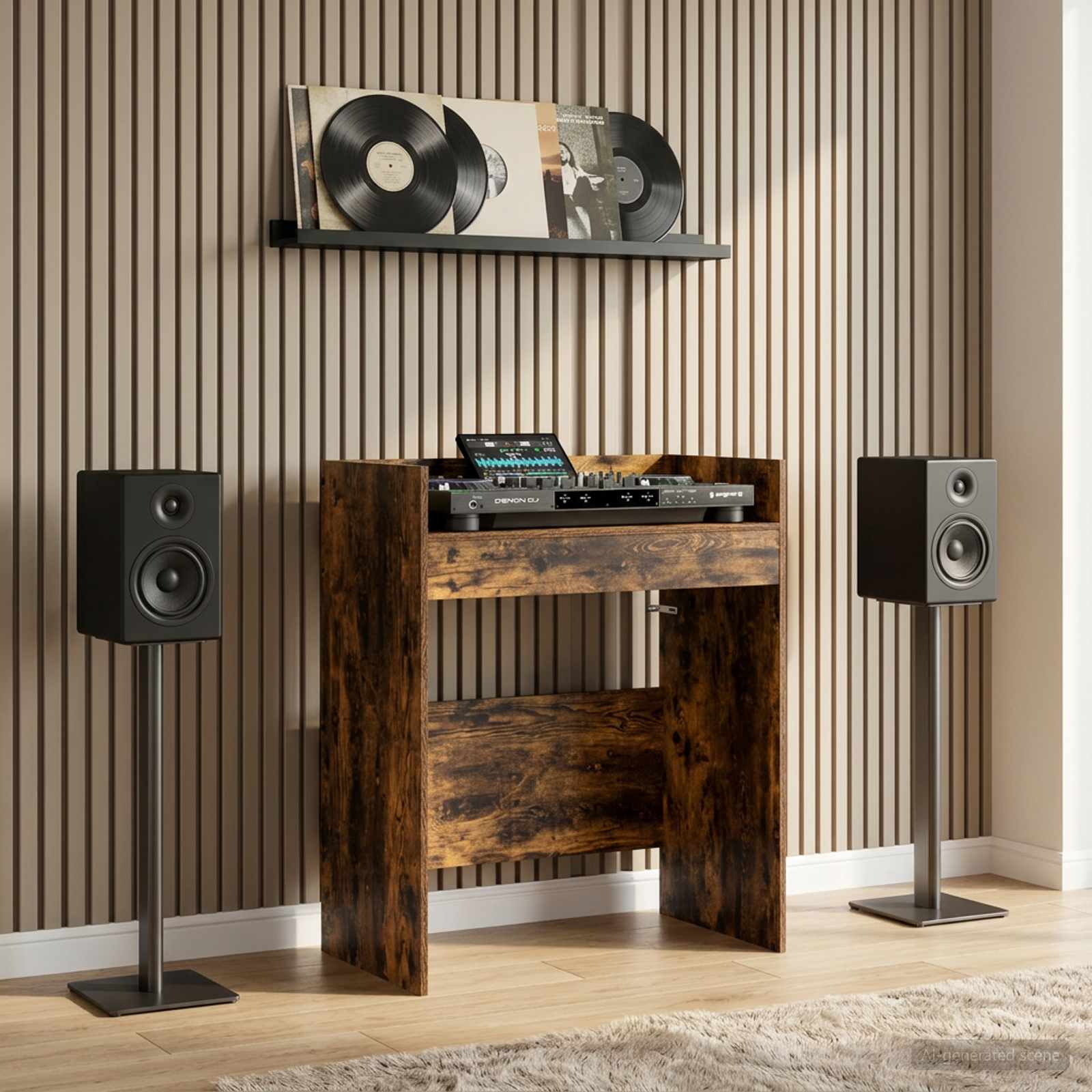DJ stalas Dūminio ąžuolo 102 x 45 x 102 cm Apdirbta mediena