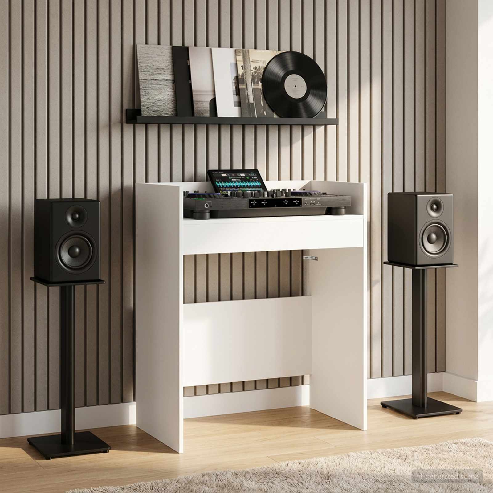 DJ stalas Balta 82 x 45 x 102 cm Apdirbta mediena