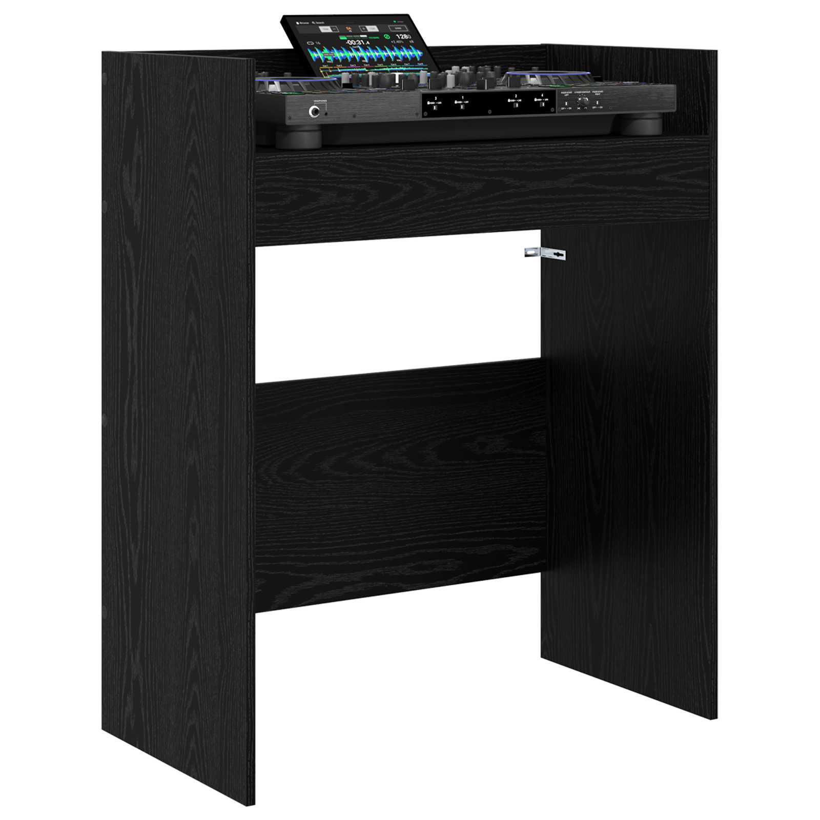 DJ stalas Juodojo ąžuolo 82 x 45 x 102 cm Apdirbta mediena