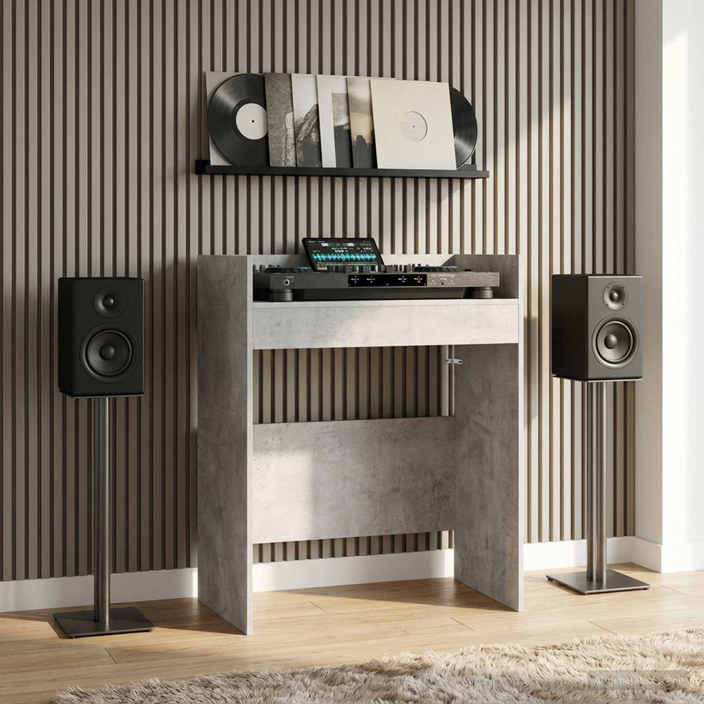 DJ stalas Betono pilka 82 x 45 x 102 cm Apdirbta mediena