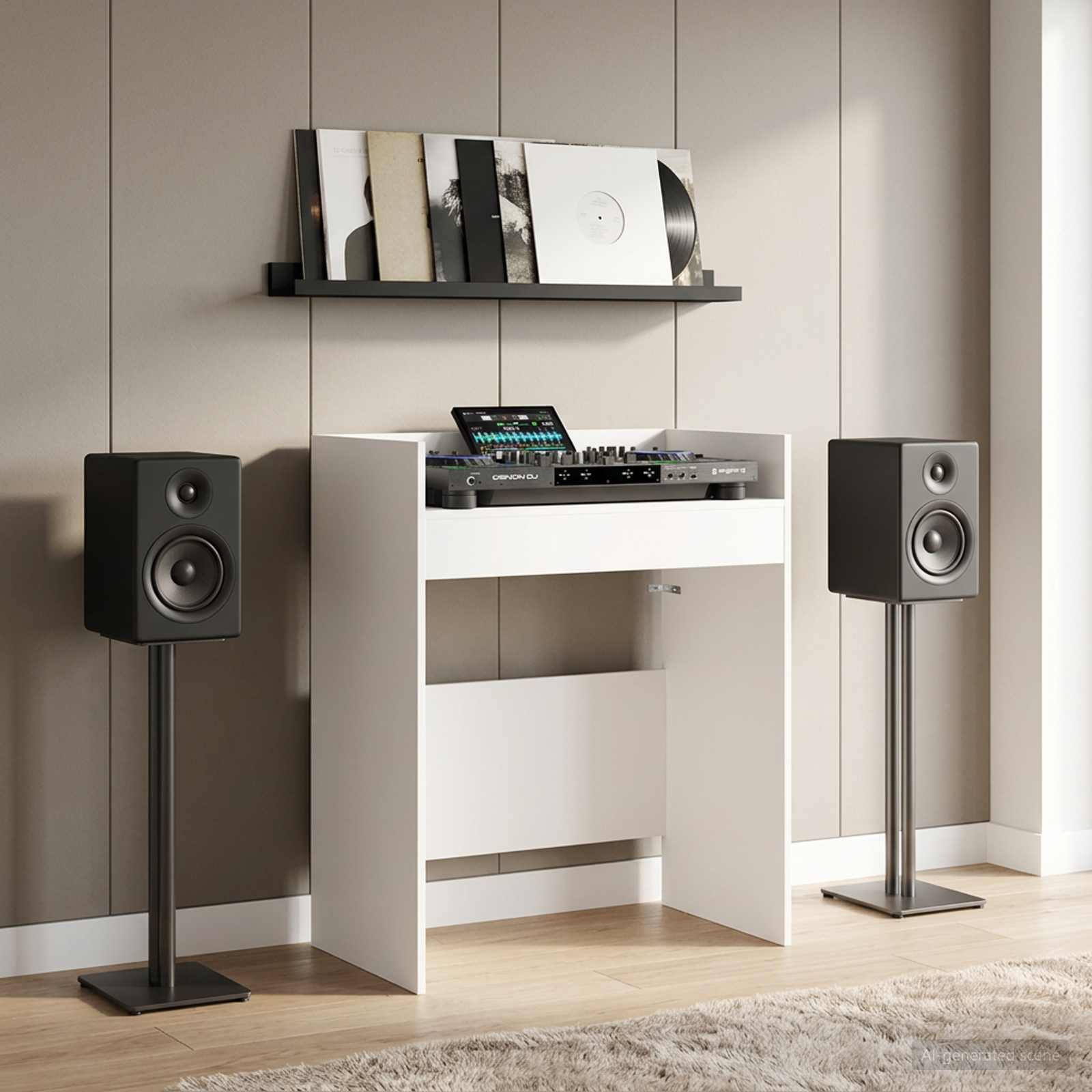 DJ stalas Balta 62 x 45 x 102 cm Apdirbta mediena