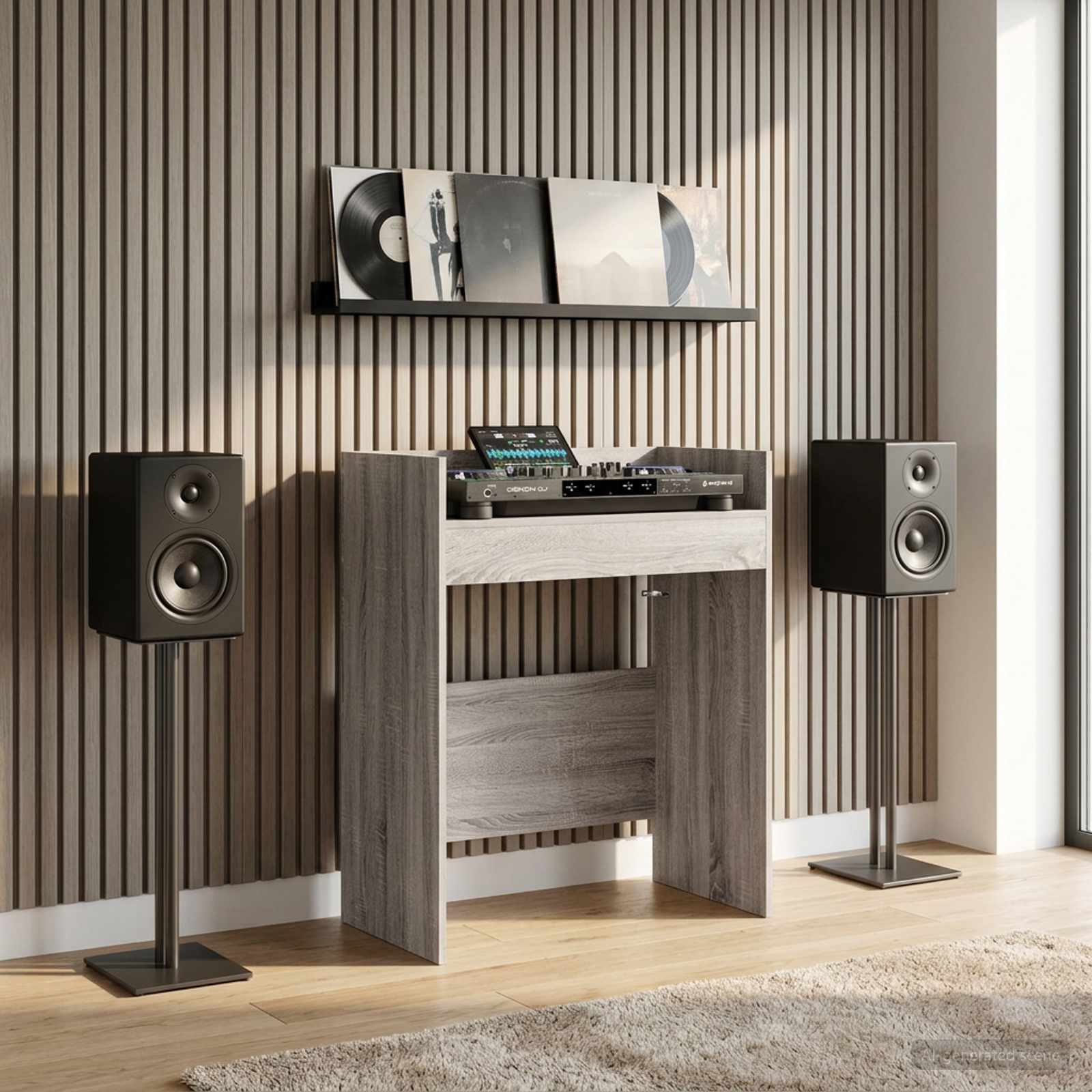 DJ stalas Pilka Sonoma 62 x 45 x 102 cm Apdirbta mediena