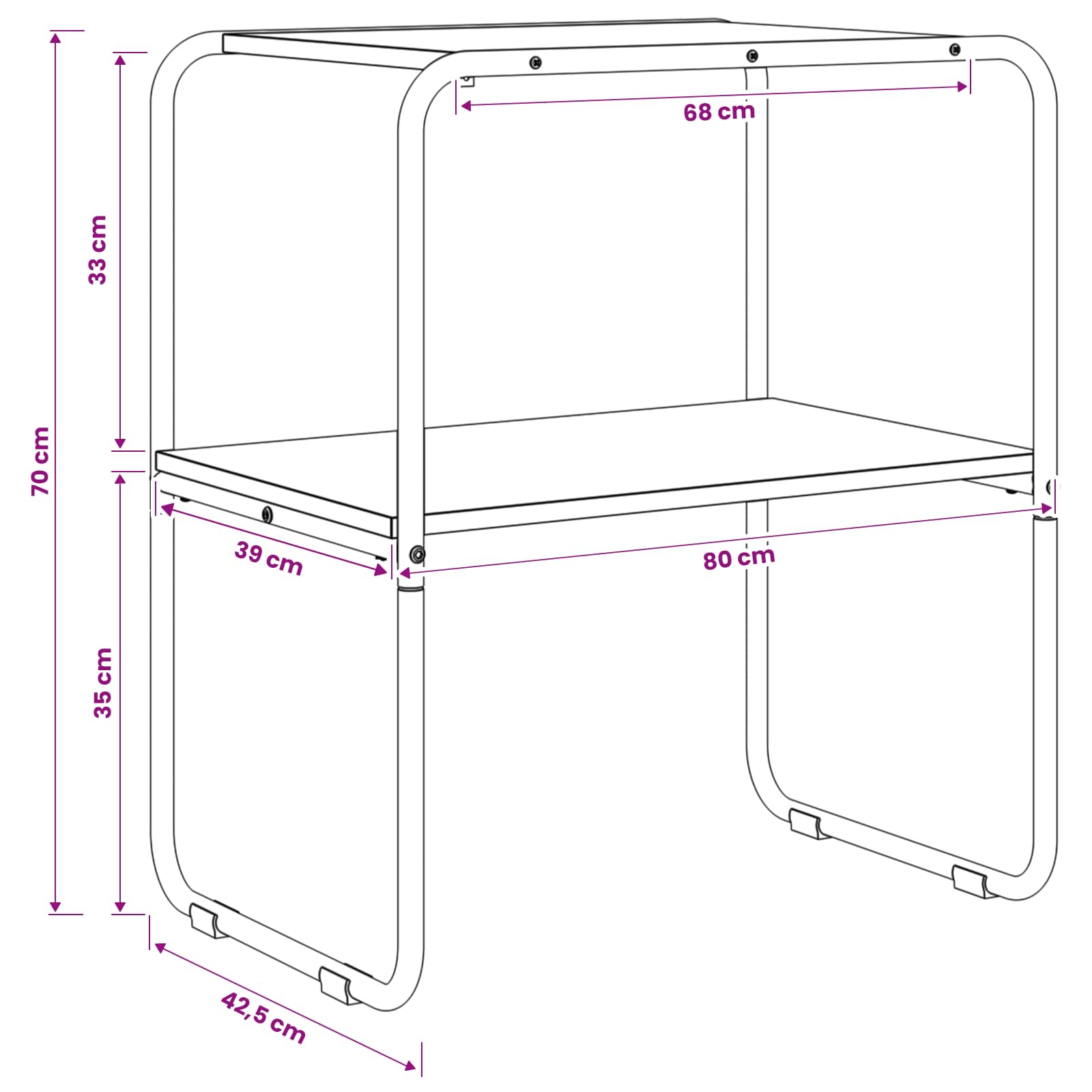 Konsolinis stalas Sendintos medienos 80 x 42,5 x 70 cm