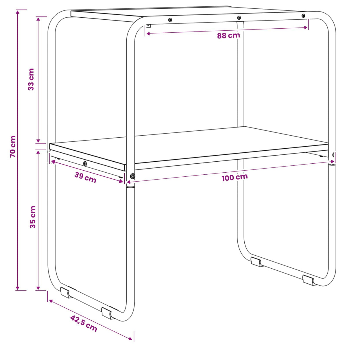 Konsolinis stalas Pilka Sonoma 100 x 42,5 x 70 cm
