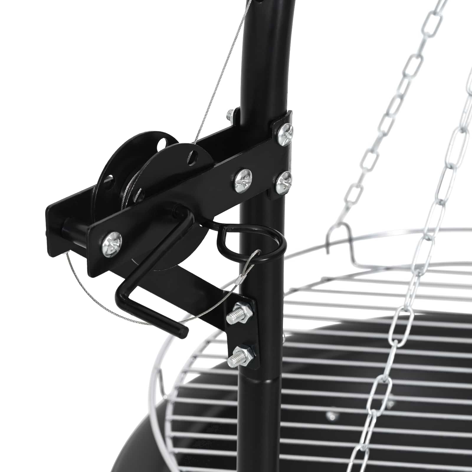 Ugnies duobė su reguliuojamomis grotelių ⌀55,5 x 107,5 cm Juoda
