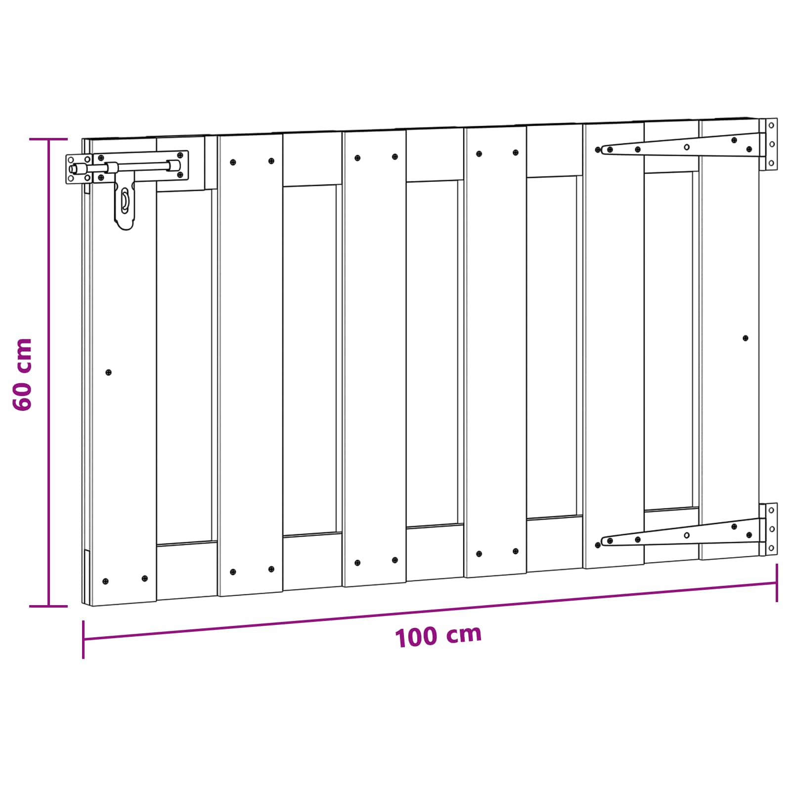 Sodo vartai 100 x 60 cm WPC ir aliuminis Juoda