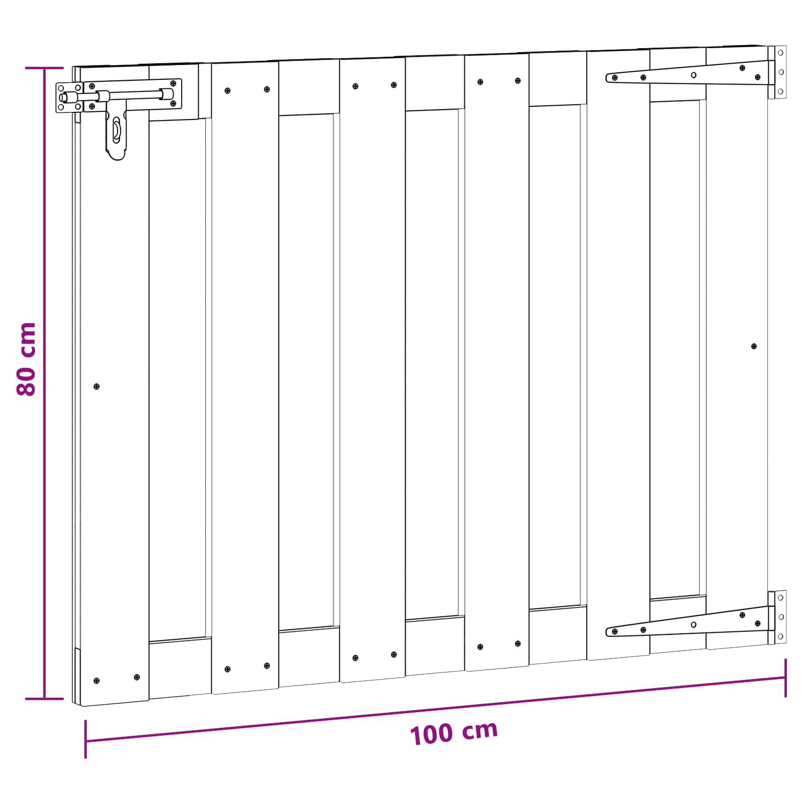 Sodo vartai 100 x 80 cm WPC ir aliuminis Juoda