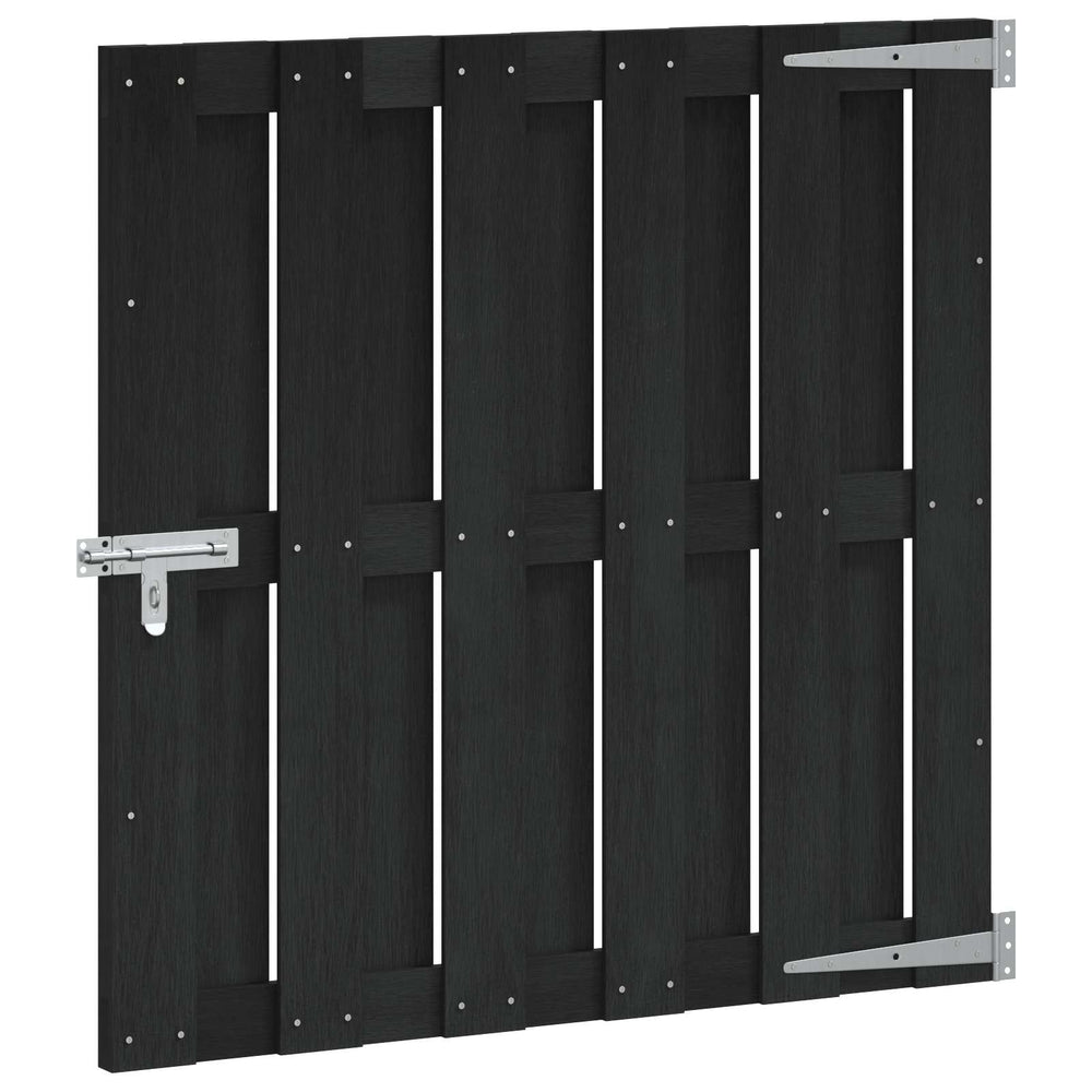 Sodo vartai 100 x 100 cm WPC ir aliuminis Juoda