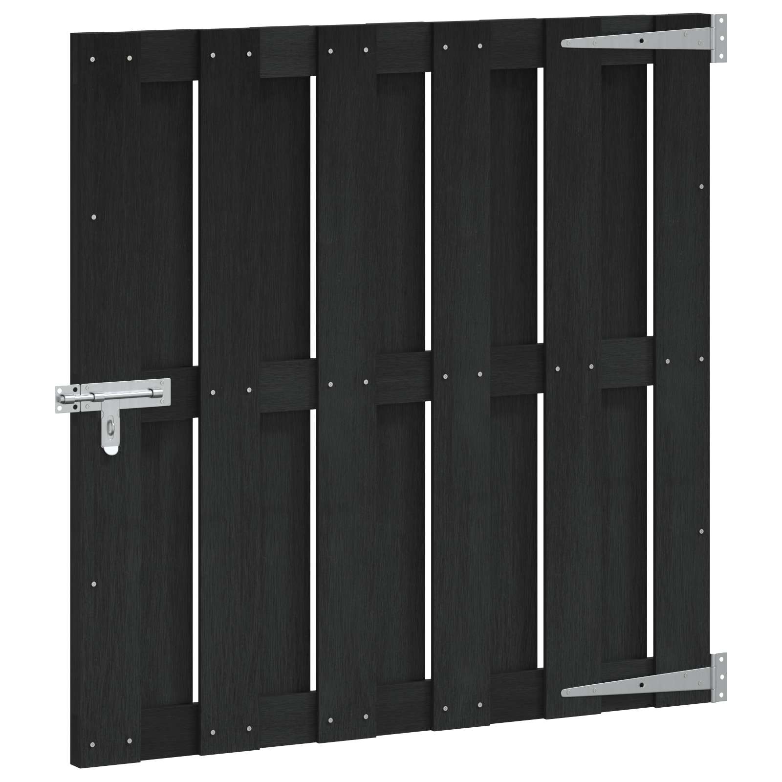 Sodo vartai 100 x 100 cm WPC ir aliuminis Juoda