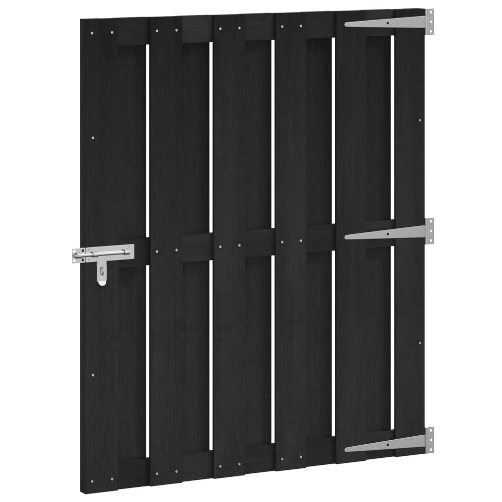 Sodo vartai 100 x 112 cm WPC ir aliuminis Juoda