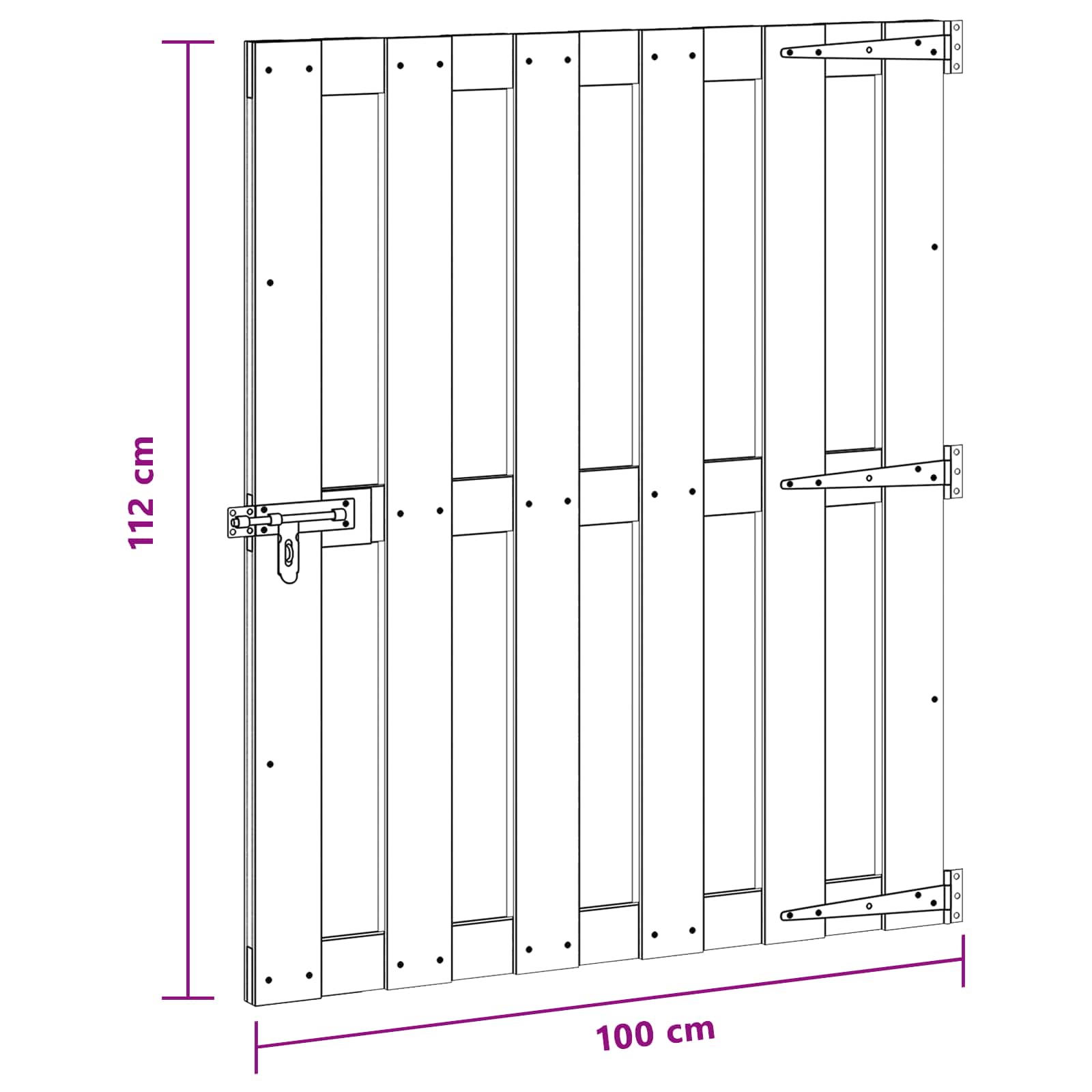 Sodo vartai 100 x 112 cm WPC ir aliuminis Juoda