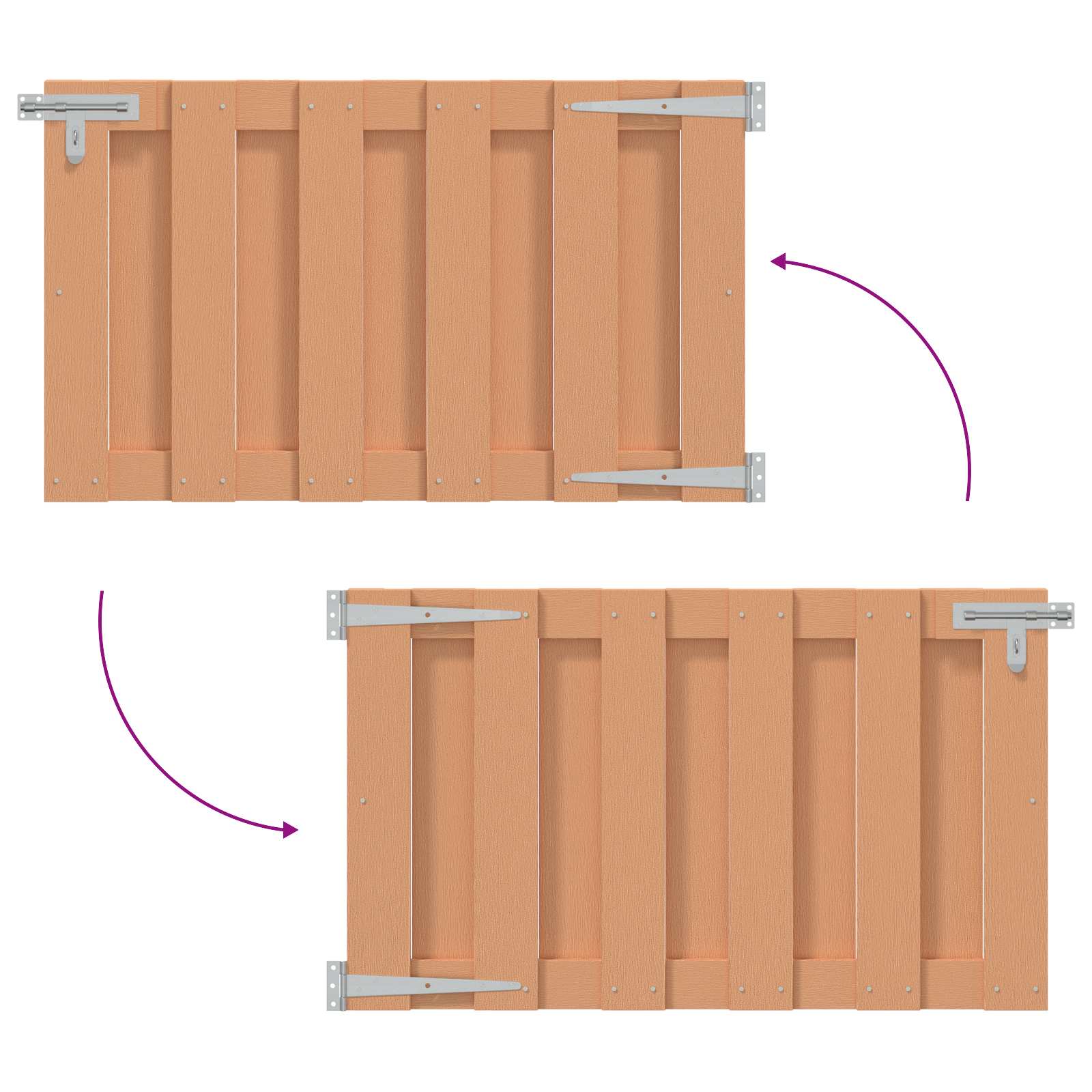 Sodo vartai 100 x 60 cm WPC ir aliuminis Ruda
