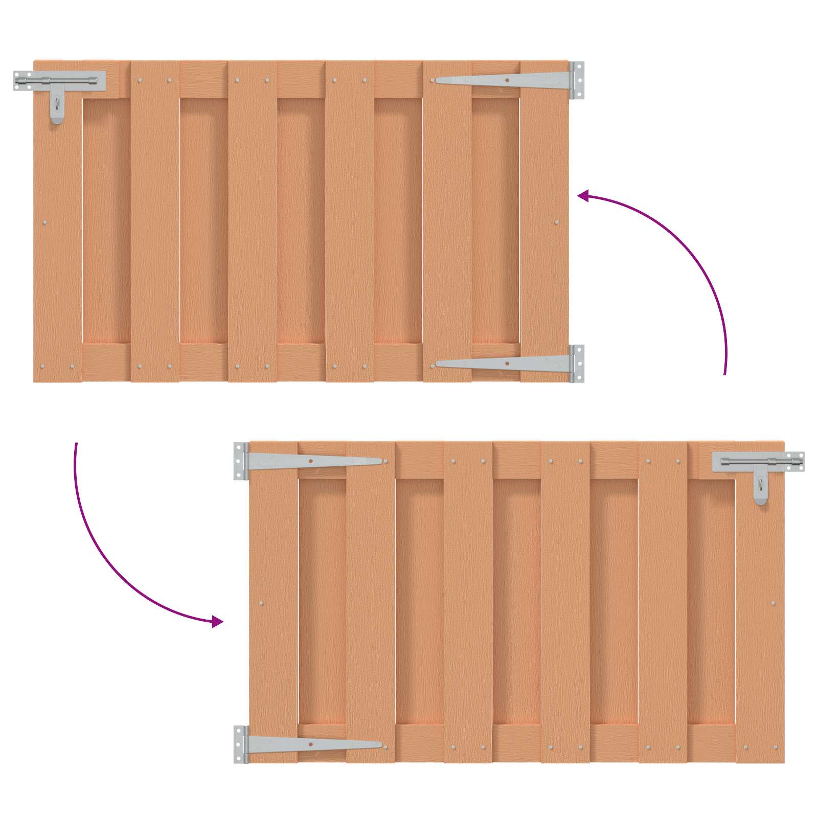 Sodo vartai 100 x 80 cm WPC ir aliuminis Ruda