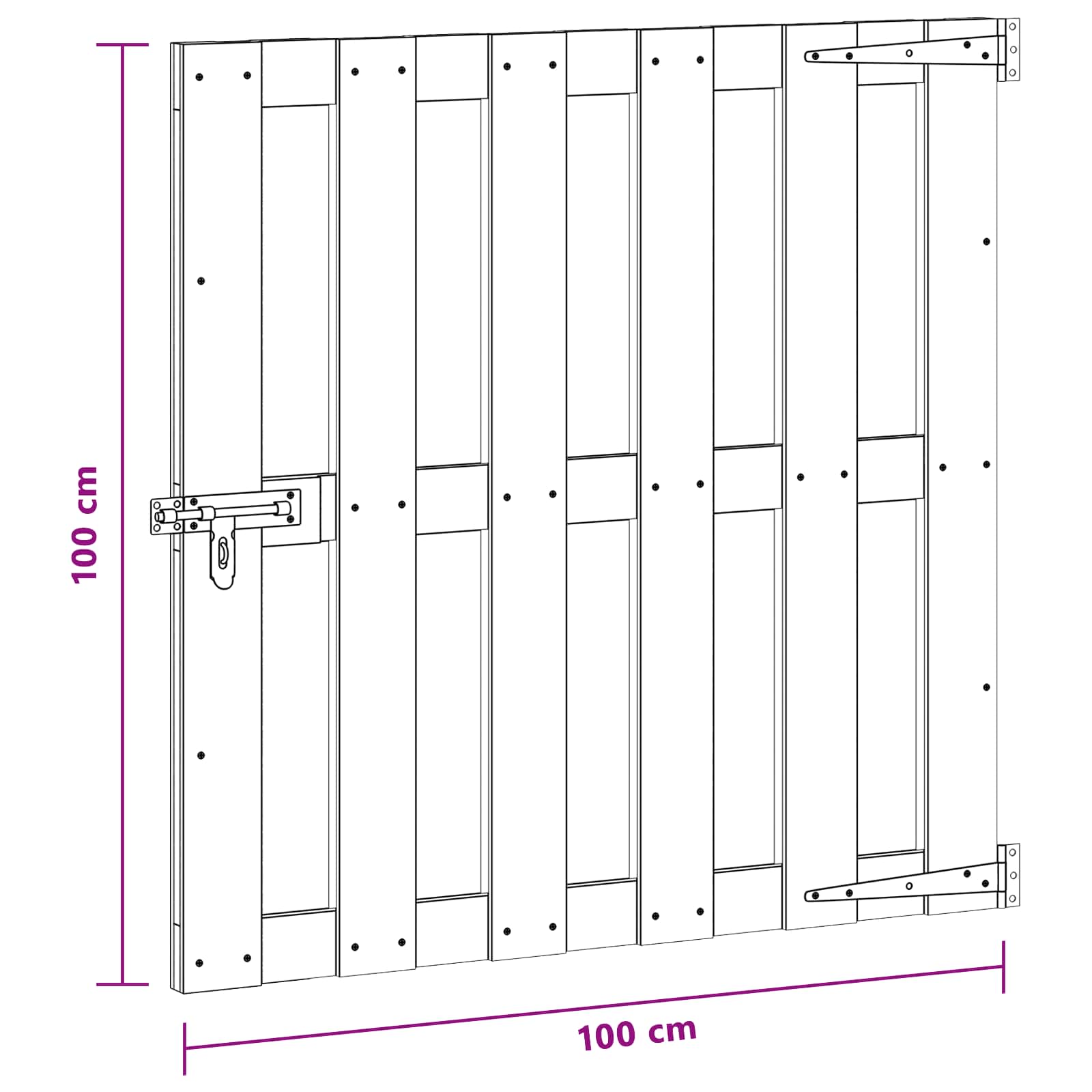 Sodo vartai 100 x 100 cm WPC ir aliuminis Ruda