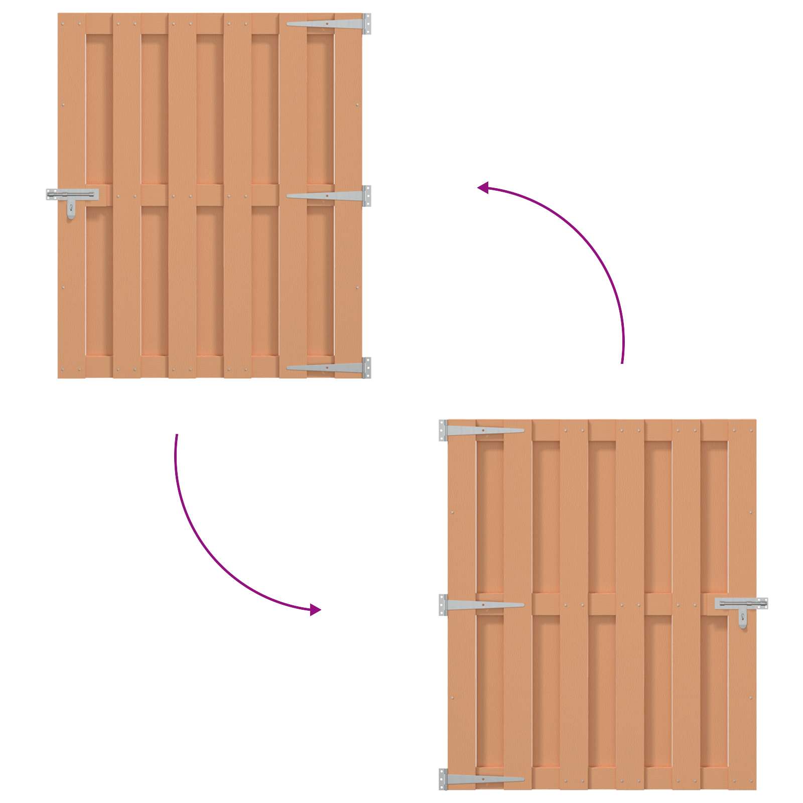 Sodo vartai 100 x 112 cm WPC ir aliuminis Ruda
