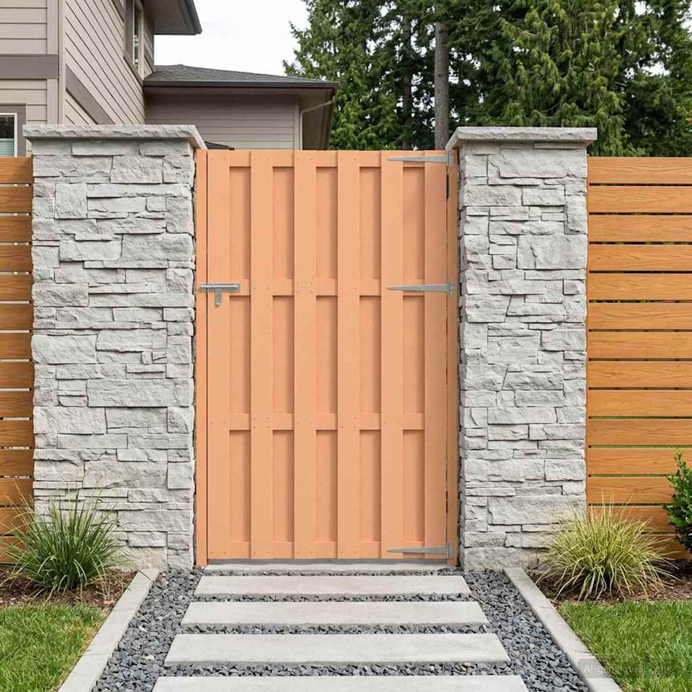 Sodo vartai 100 x 180 cm WPC ir aliuminis Ruda
