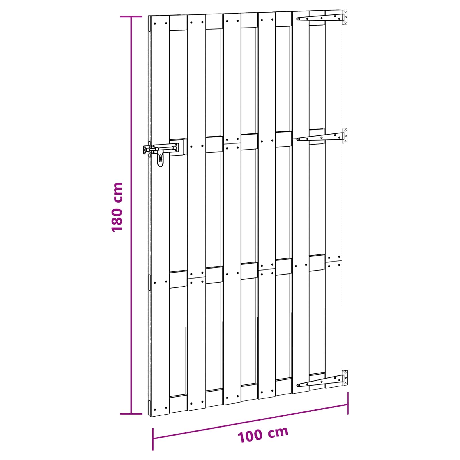 Sodo vartai 100 x 180 cm WPC ir aliuminis Ruda