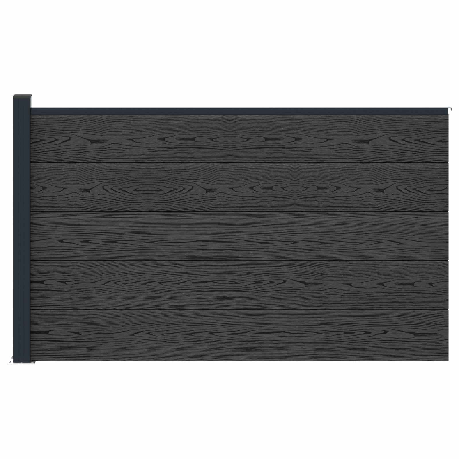 Tvoros plokštė WPC ir aliuminis Juoda