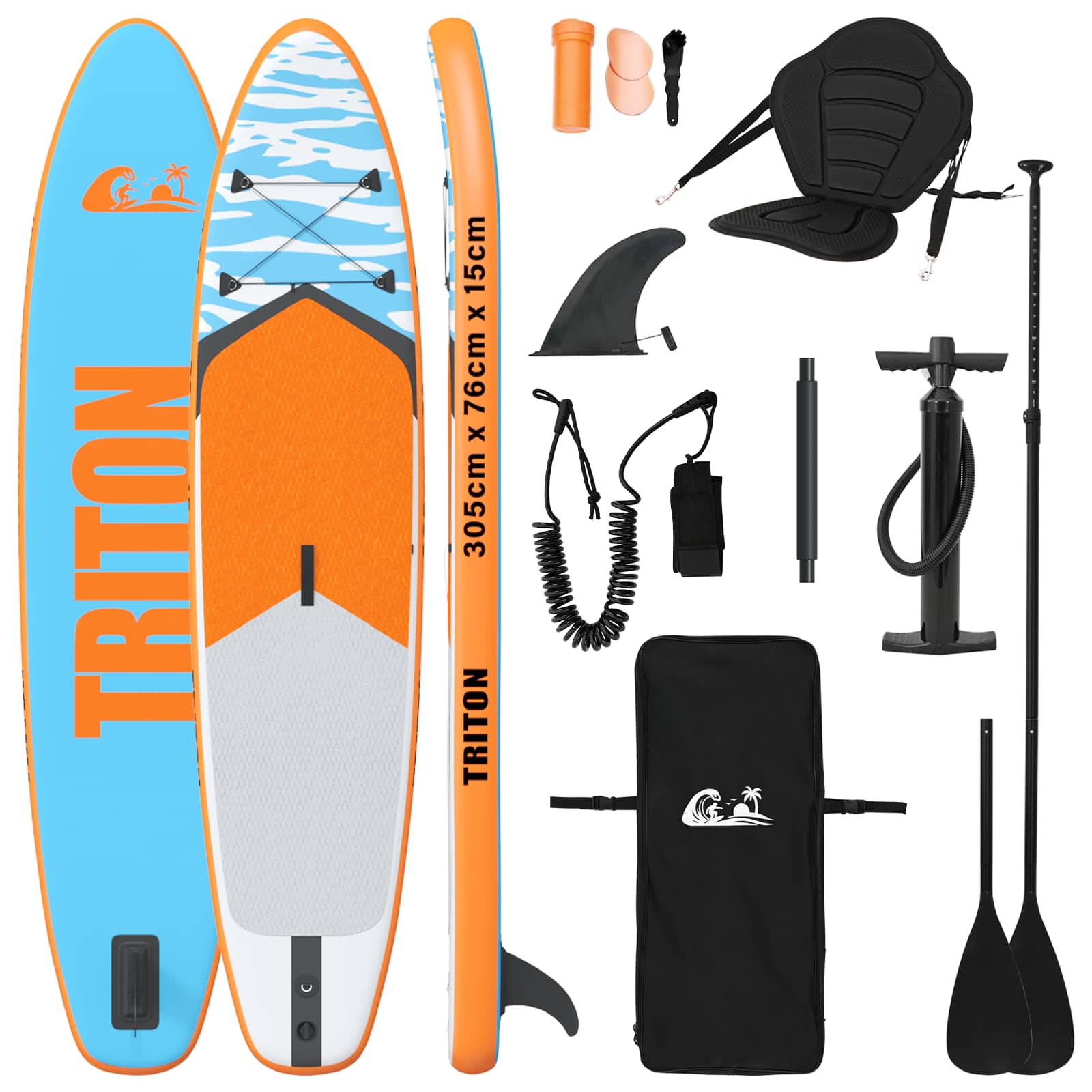 SUP lenta su sėdyne 2-in-1 TRITON 305 x 76 x 15 cm Mėlyna