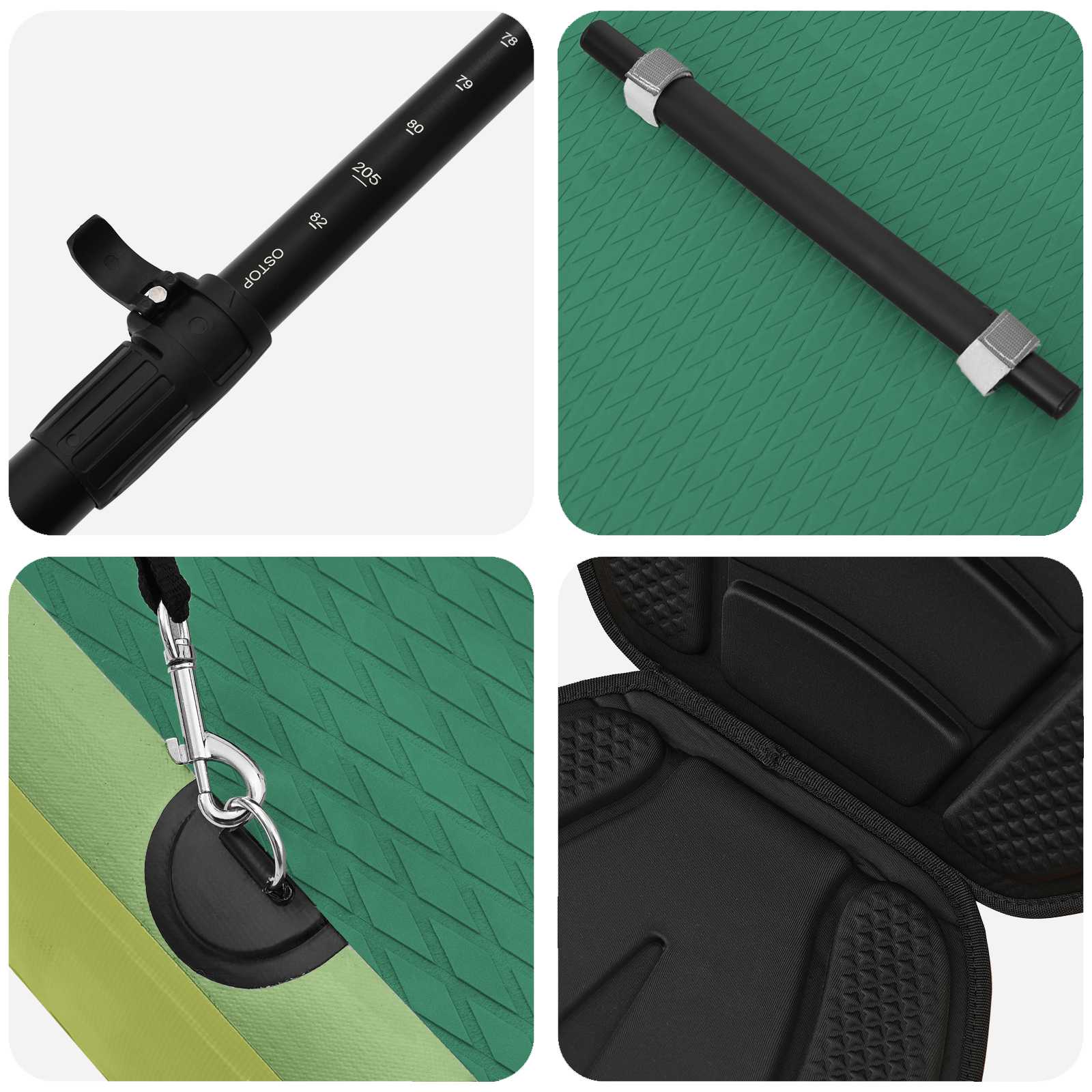SUP lenta su sėdyne 2-in-1 POSEIDON 335 x 76 x 15 cm Žalia
