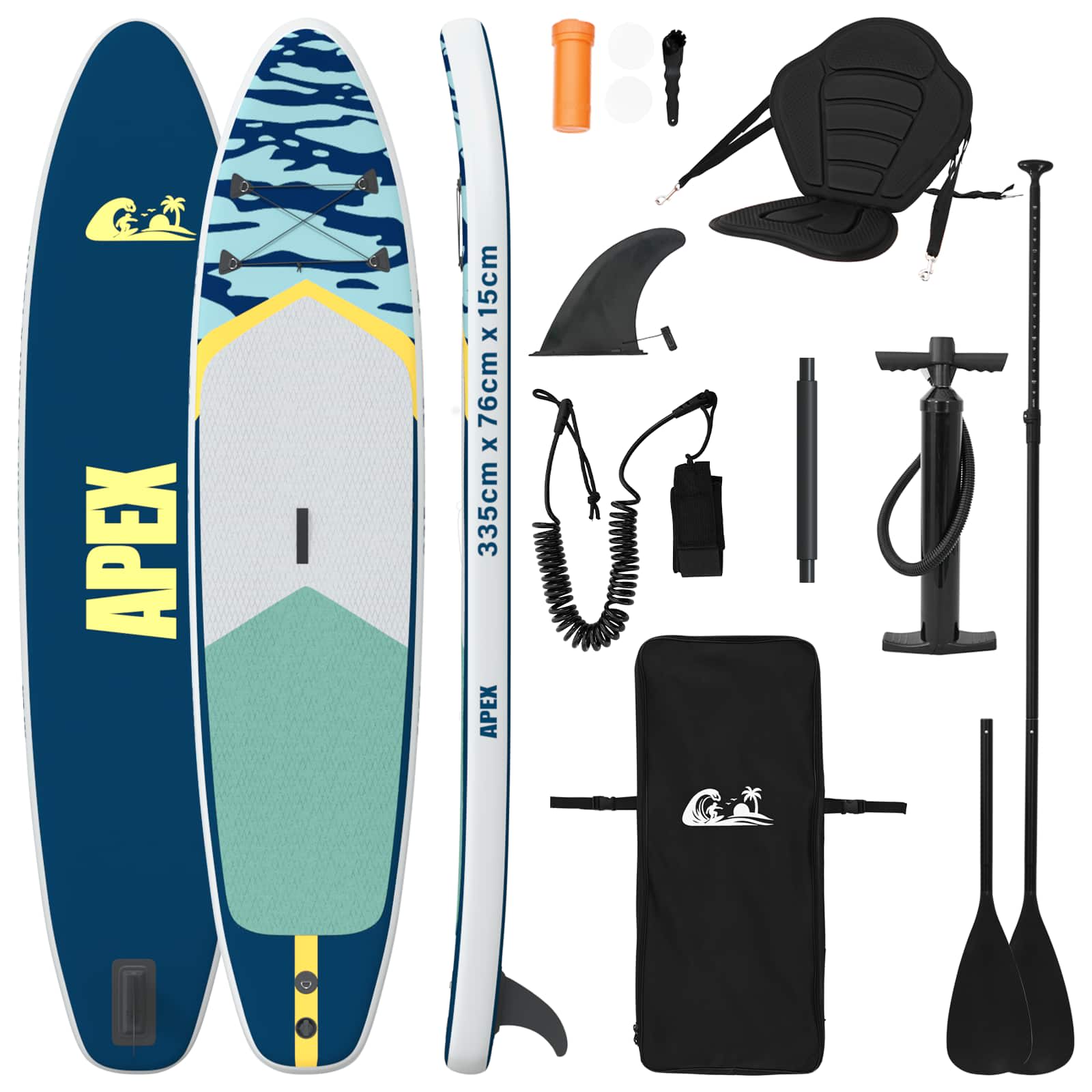 SUP lenta su sėdyne 2-in-1 APEX 335 x 76 x 15 cm Mėlyna skirta