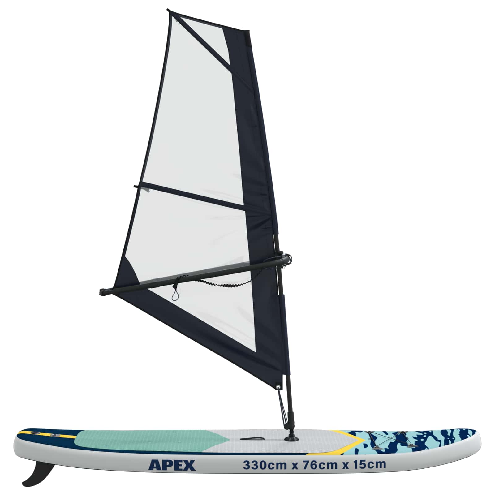 Pripučiamas SUP lenta su burės APEX 330 x 76 x 15 cm Mėlyna